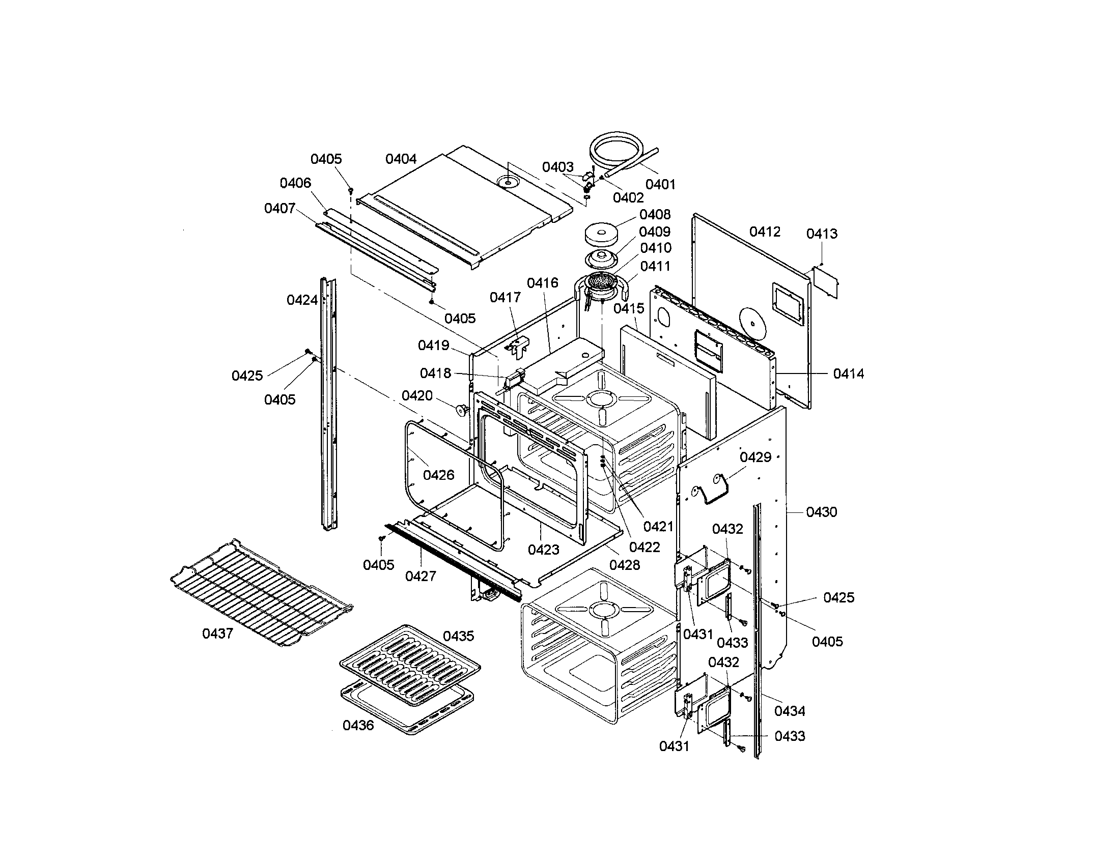 Bosch HBN5056AUC/01 upper body diagram