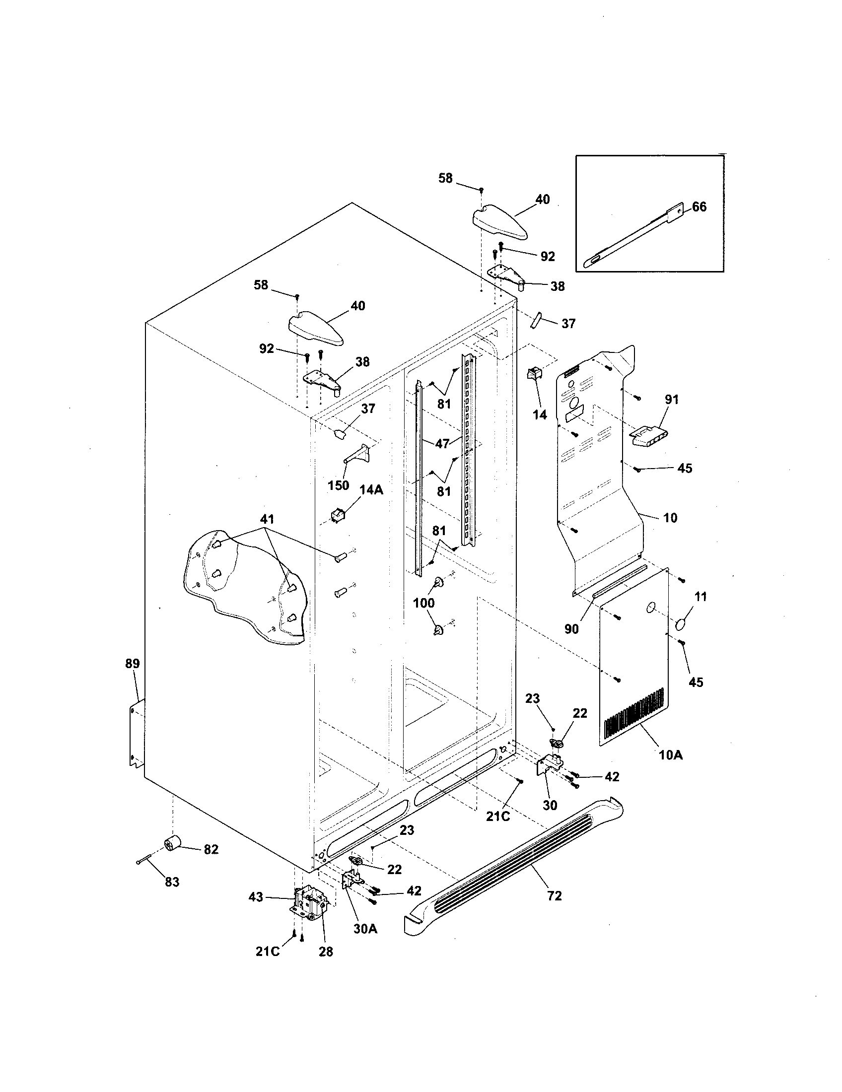 Kenmore 25356282407 cabinet diagram
