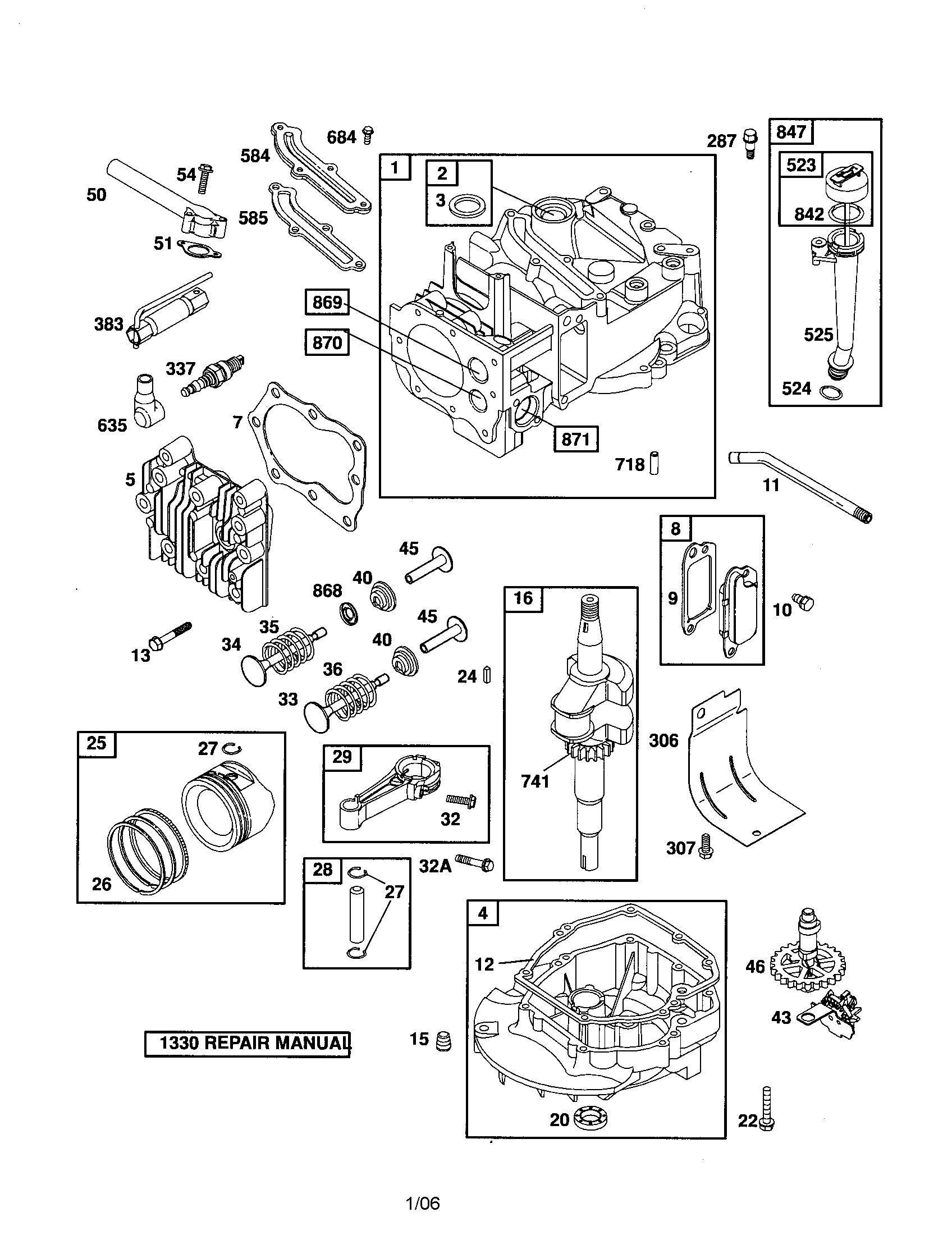 Craftsman 917375500 cylinder/crankshaft/sump-engine diagram