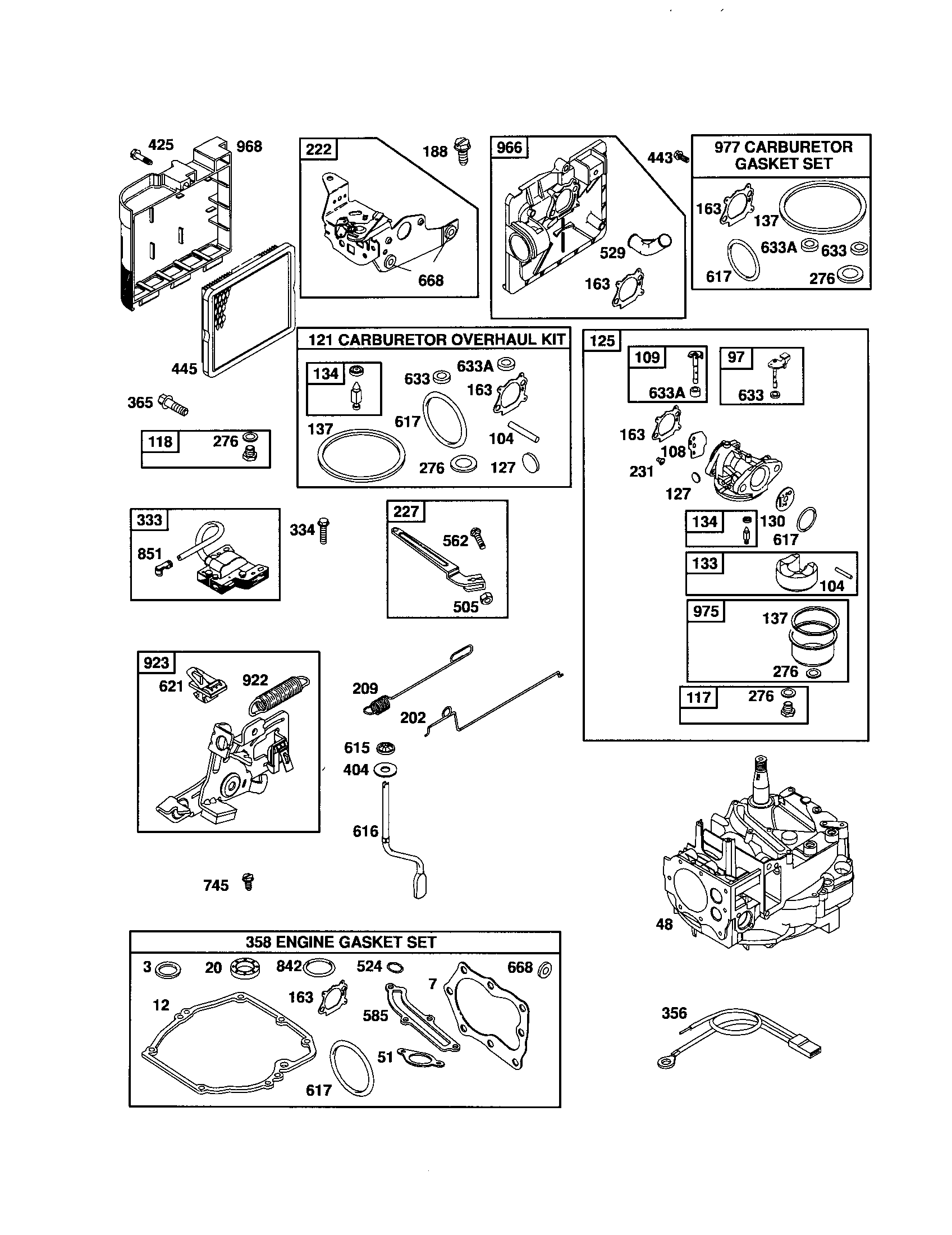 Craftsman 917378931 carburetor/short block diagram