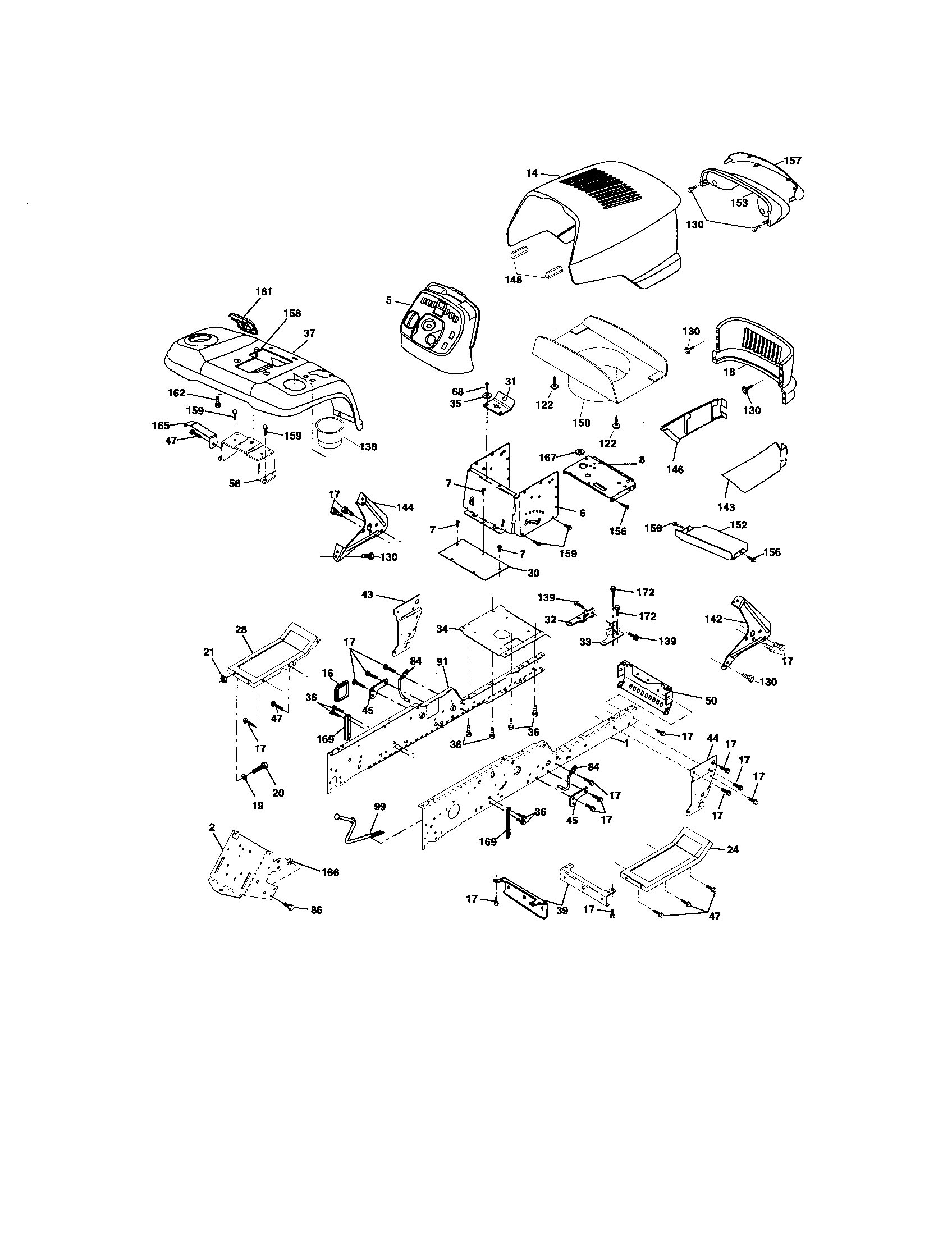 Craftsman 917276240 chassis and enclosures diagram