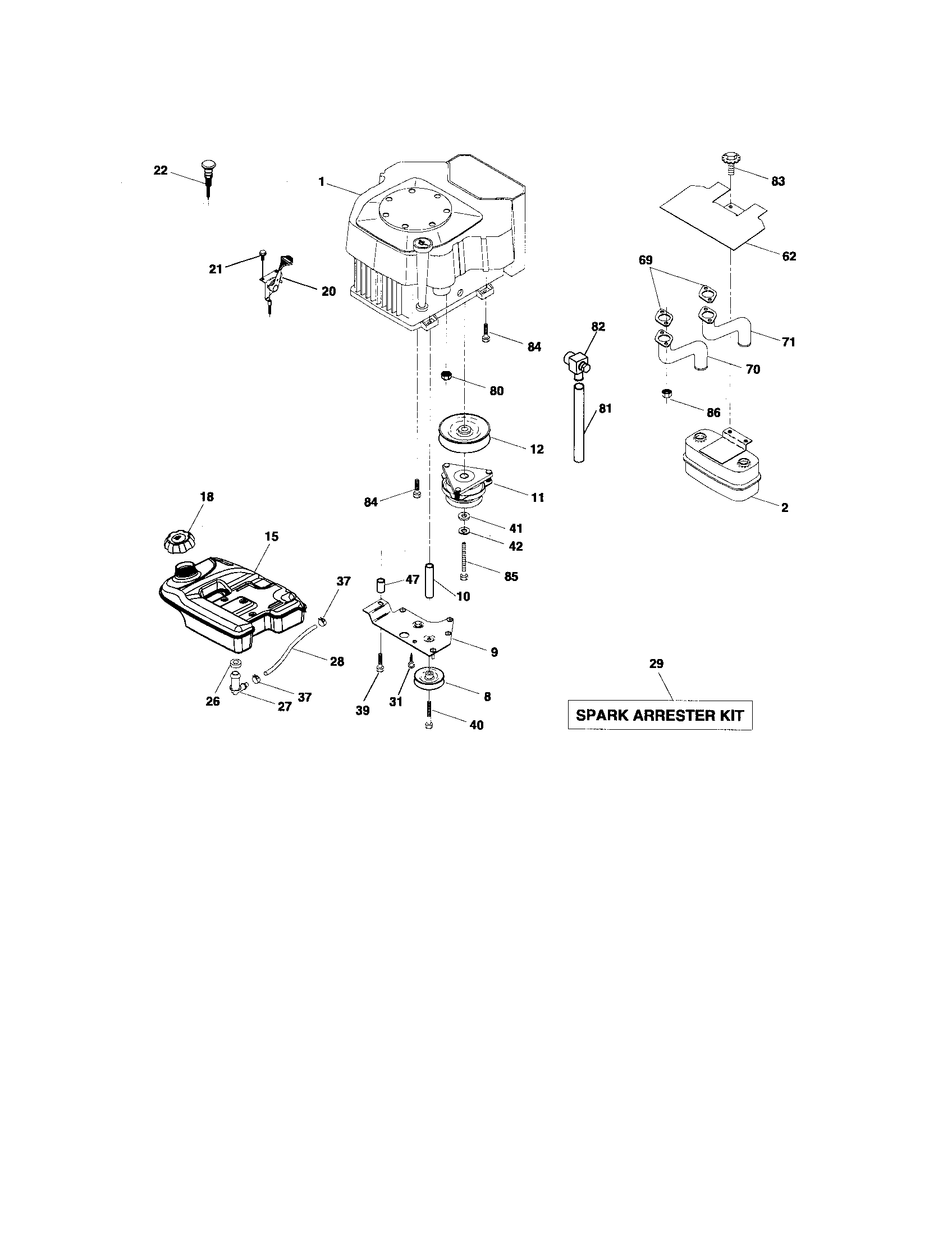 Craftsman 917276240 engine diagram