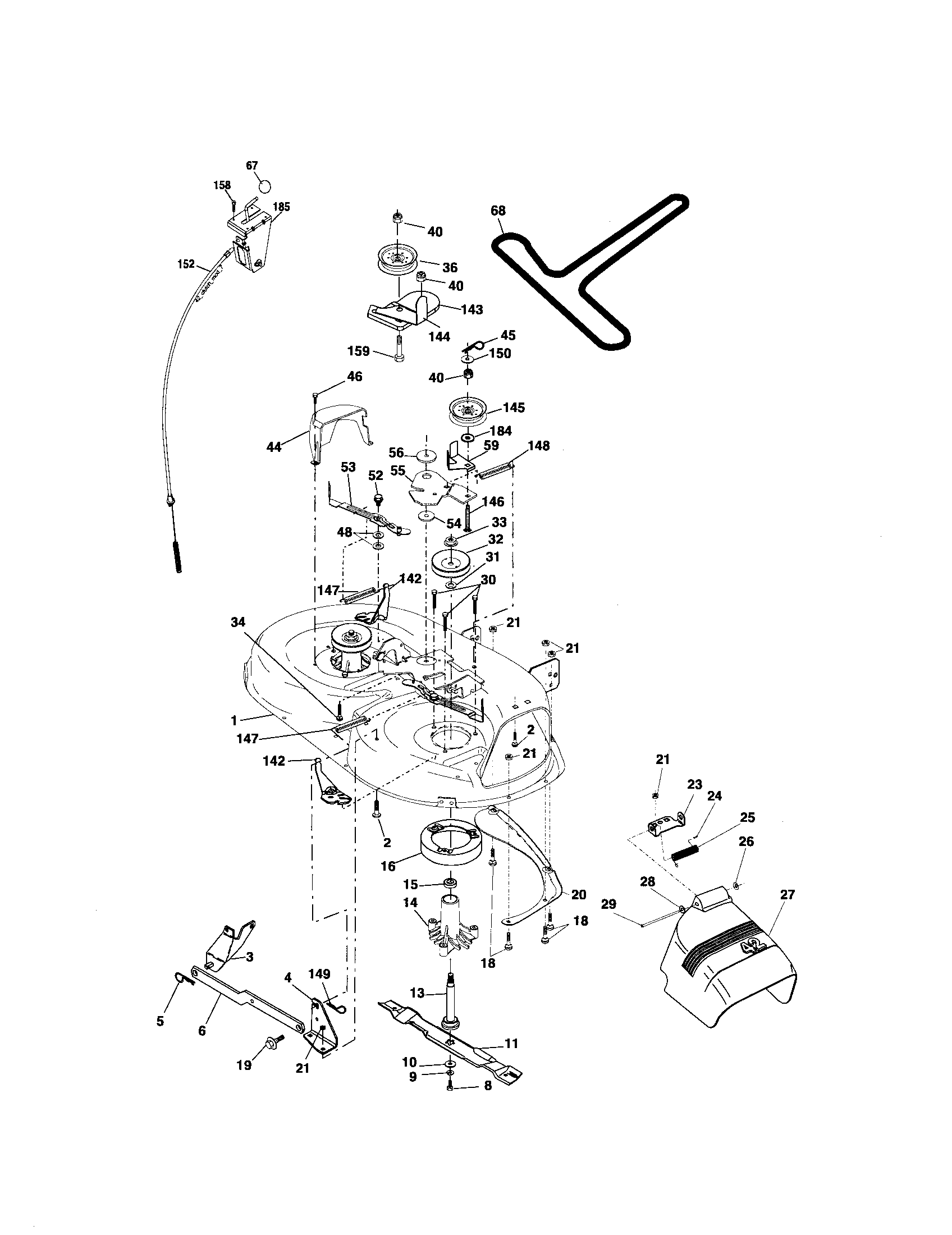 Craftsman 917276390 mower deck diagram