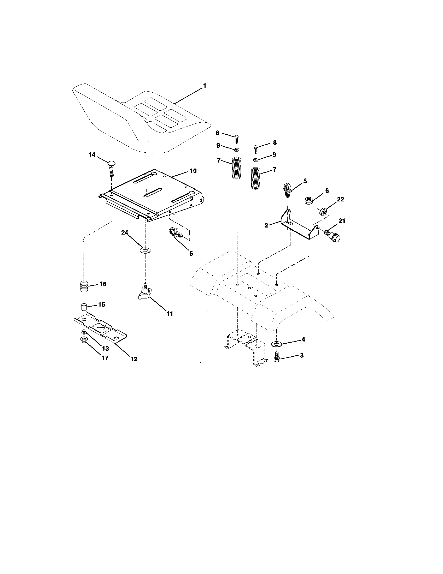Craftsman 917276410 seat assembly diagram