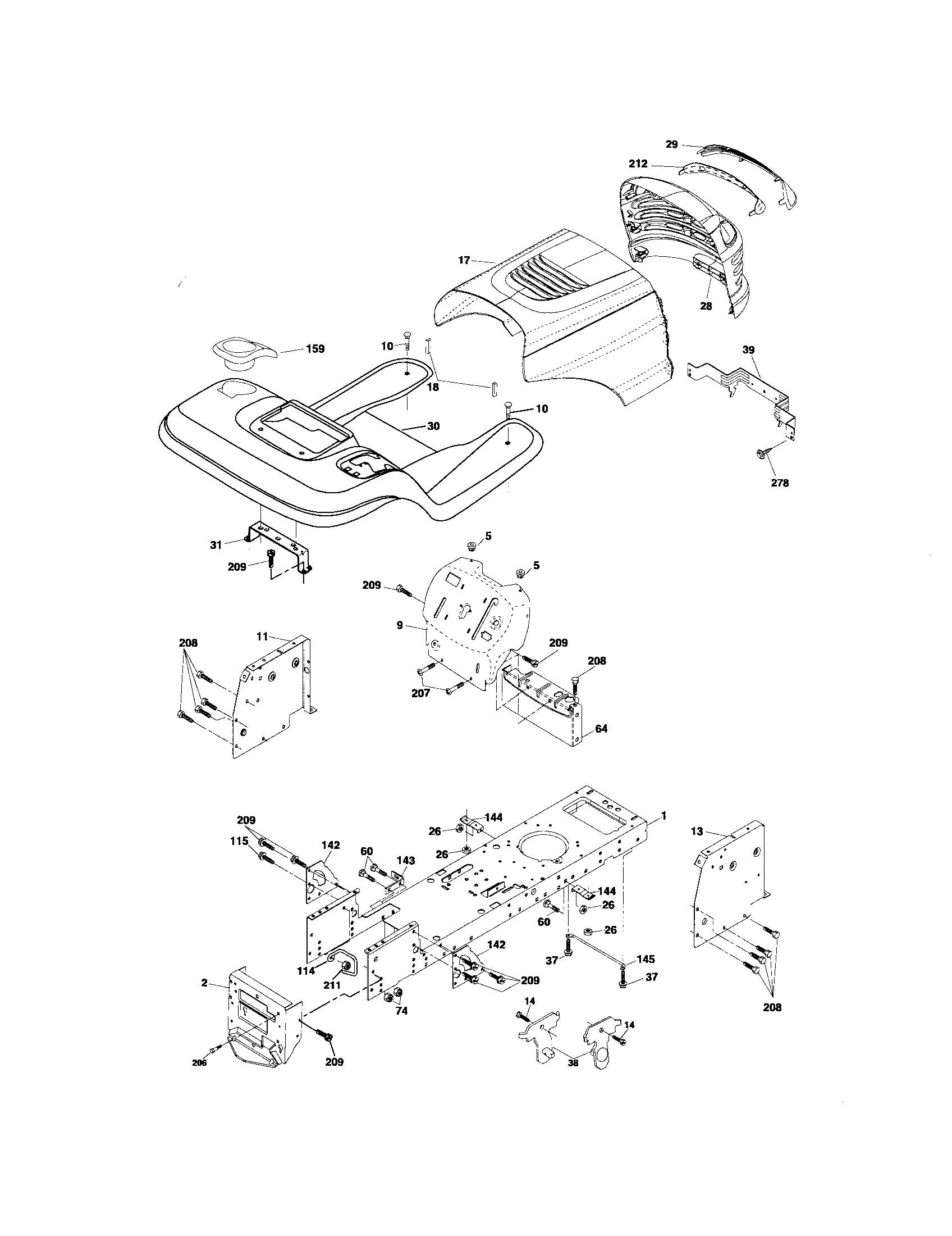 Craftsman 917276750 chassis and enclosures diagram