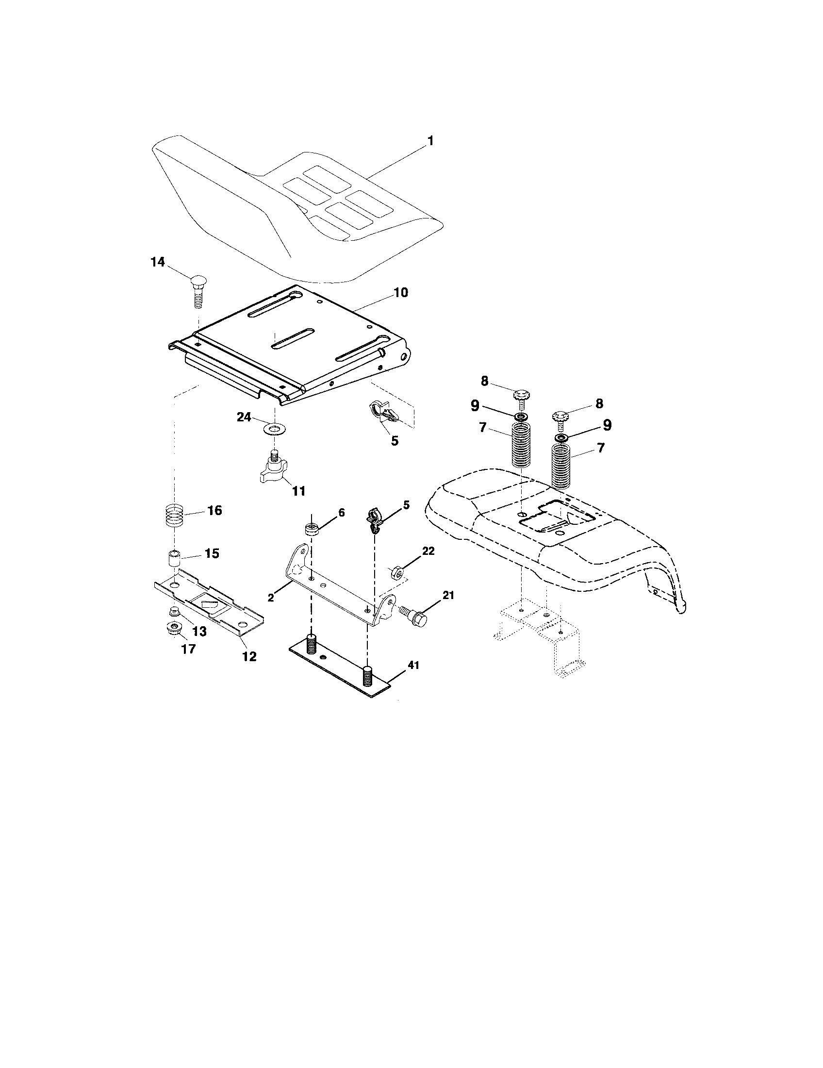 Craftsman 917276750 seat assembly diagram