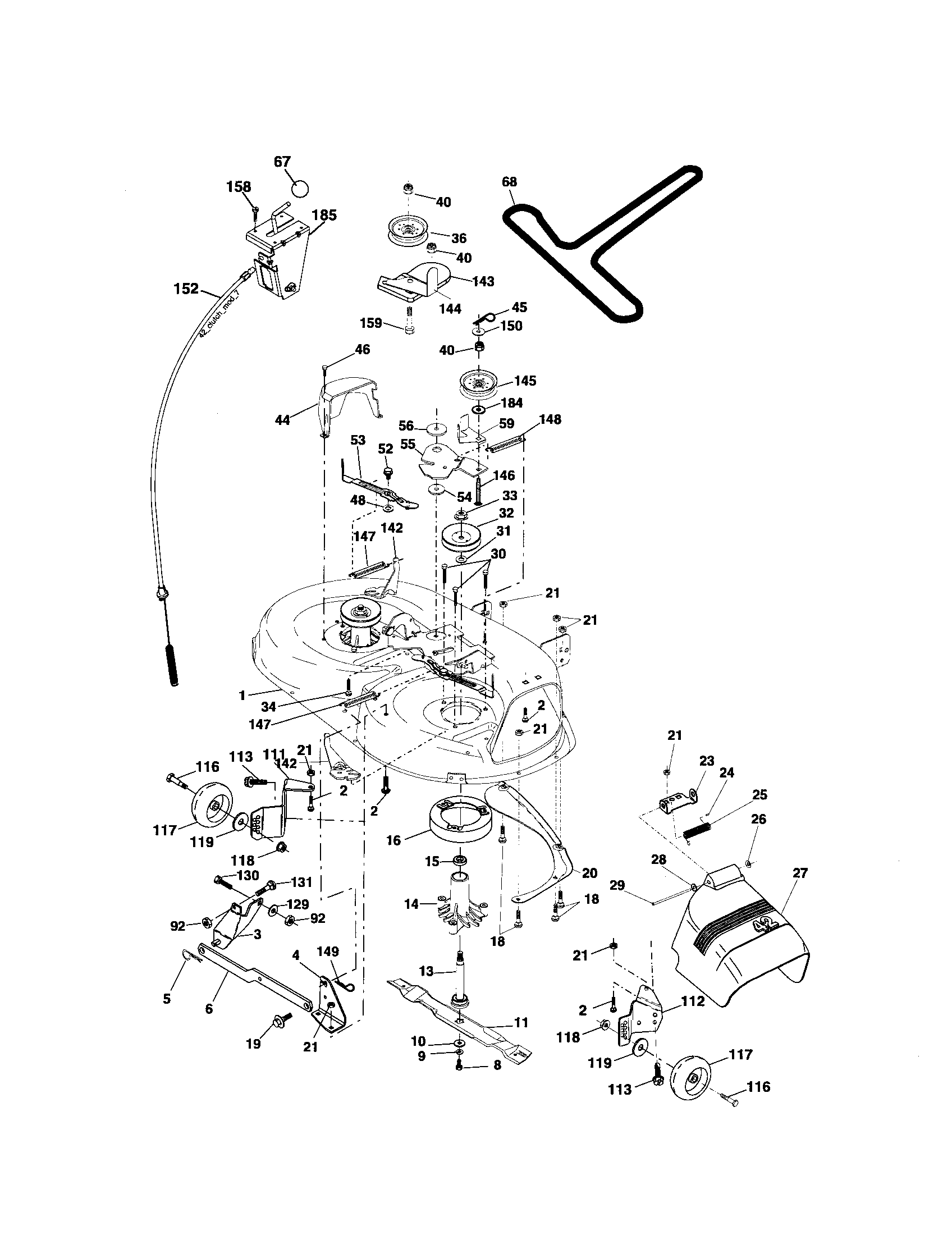 Craftsman 917276750 mower deck diagram