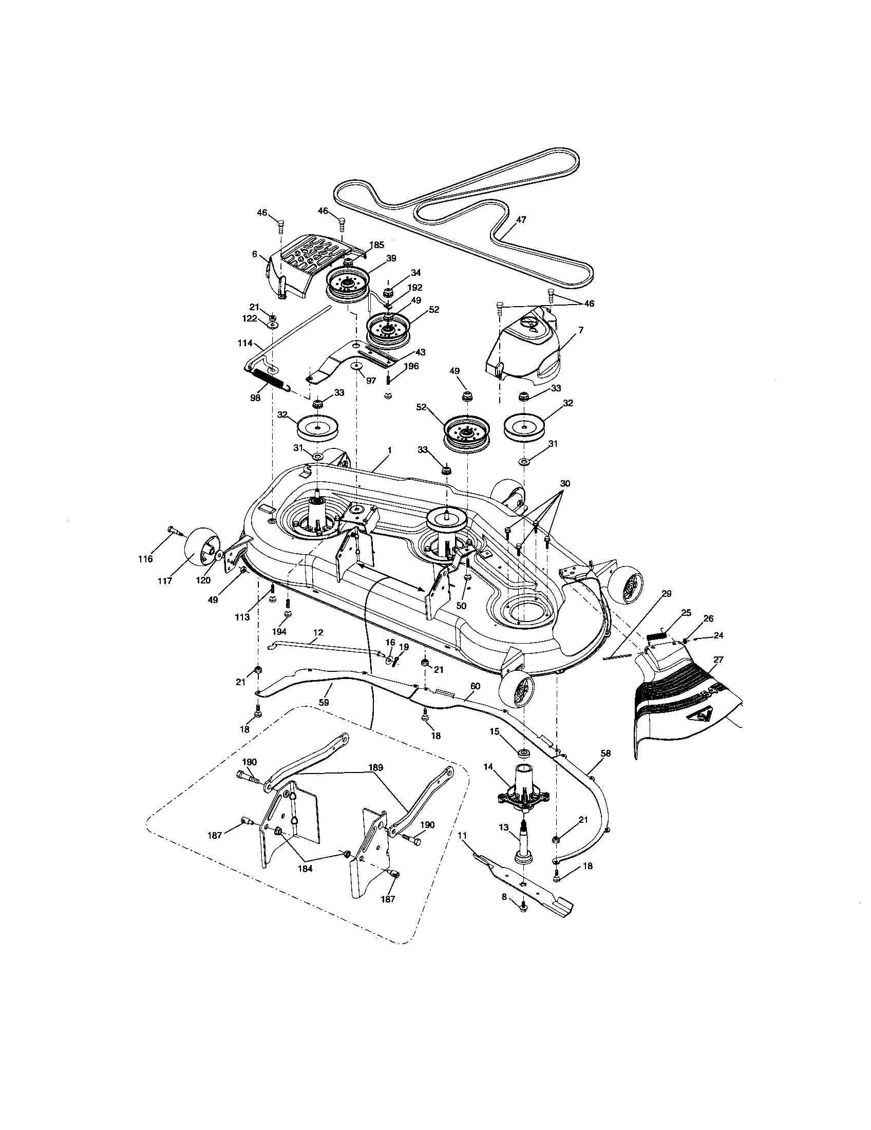 Craftsman 917276860 mower deck diagram