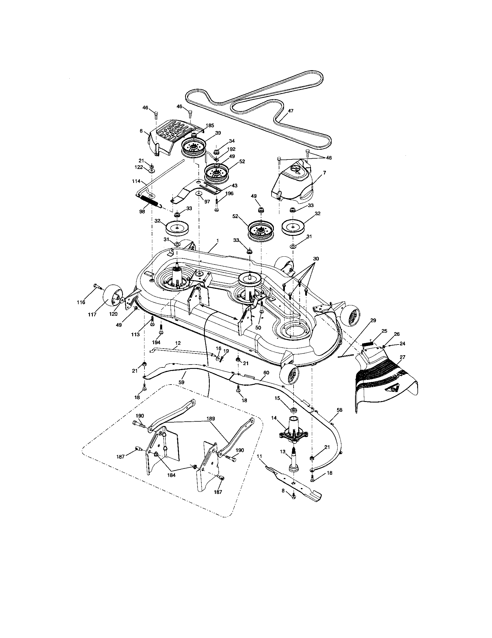 Craftsman 917276880 mower deck diagram