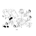 Craftsman 917385320 engine/deck/wheels/handle diagram