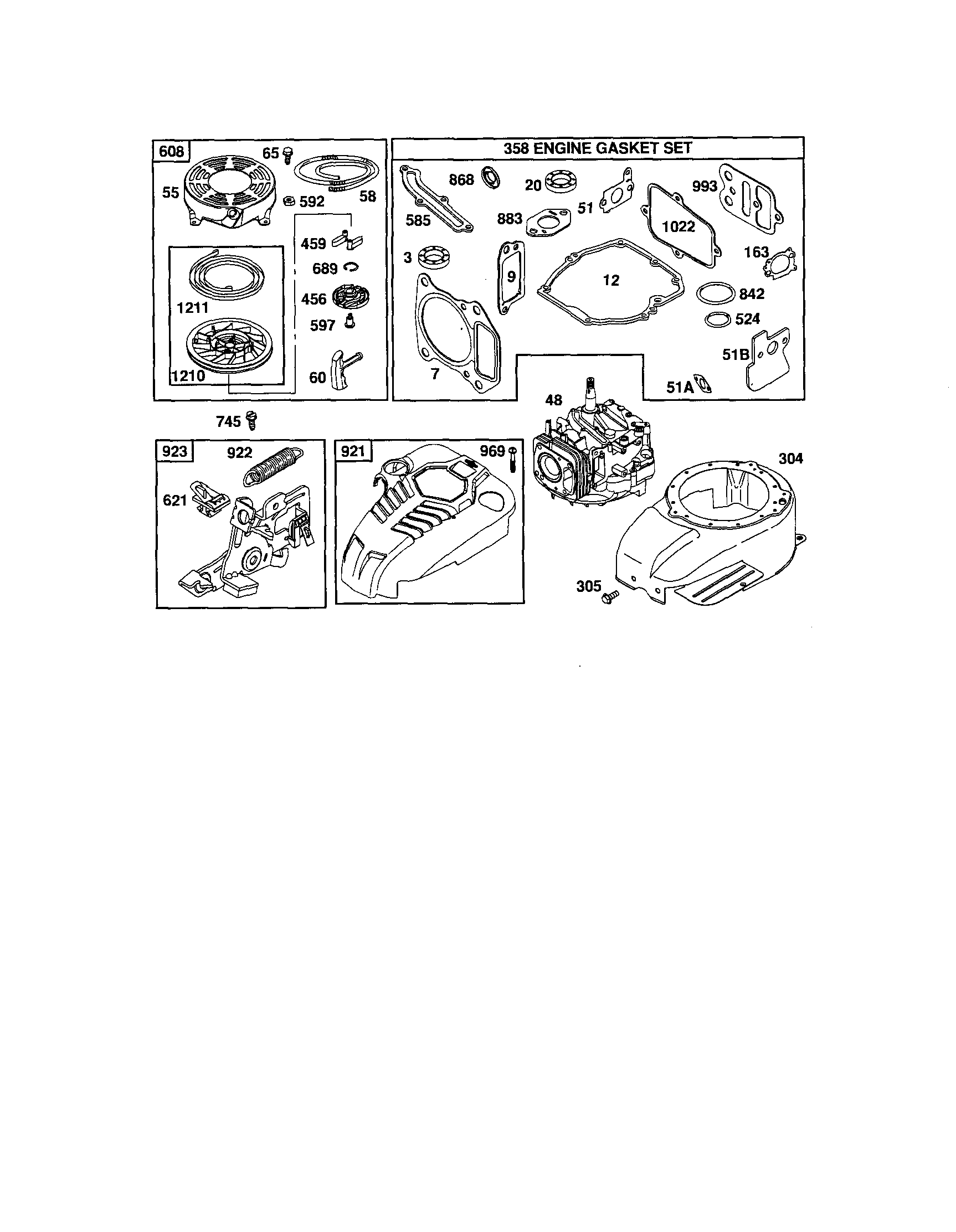 Craftsman 917389892 starter-rewind/blower-housing diagram