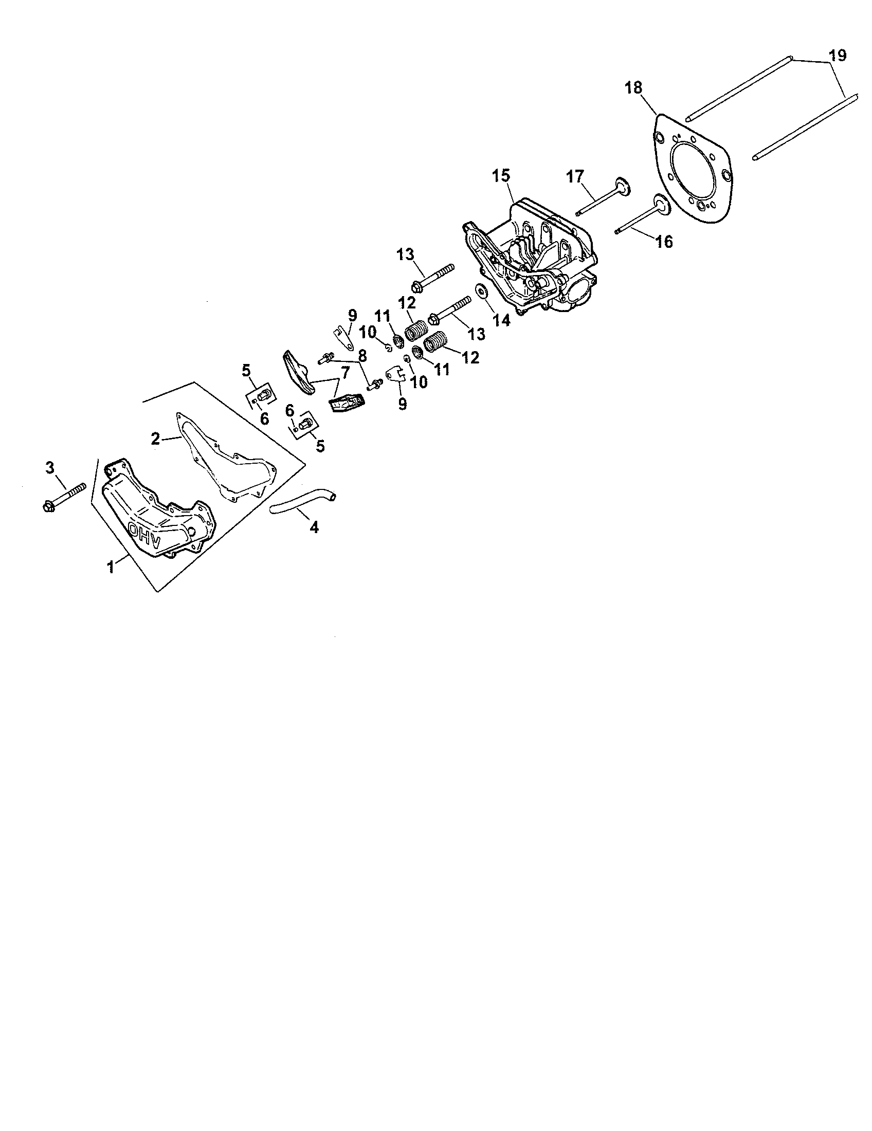 Craftsman 917287341 cylinder head, valve and breather diagram