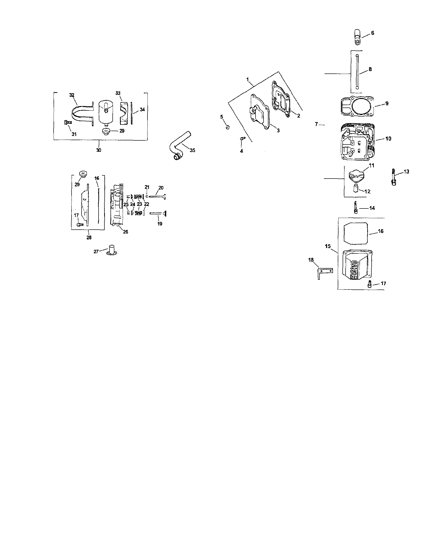 Craftsman 917276090 cylinder head, valve and breather diagram