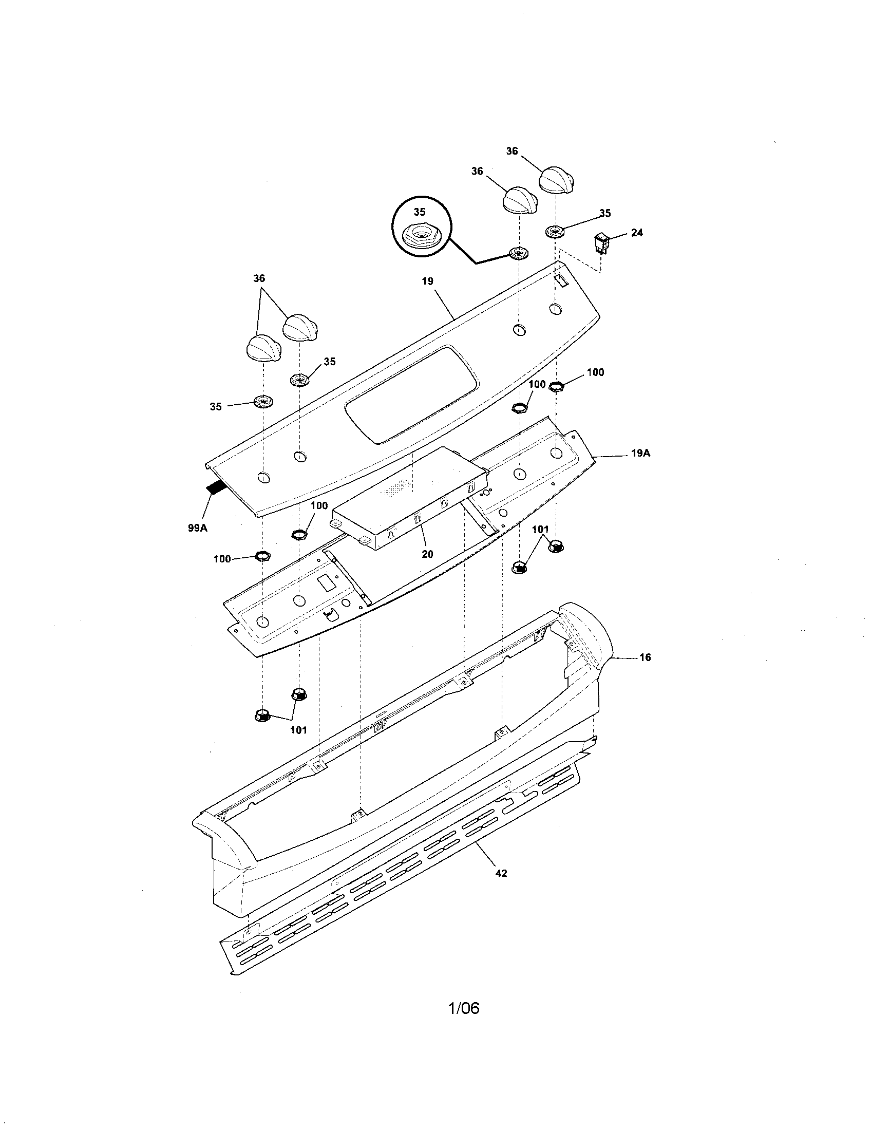 Frigidaire FGS365EQB backguard diagram