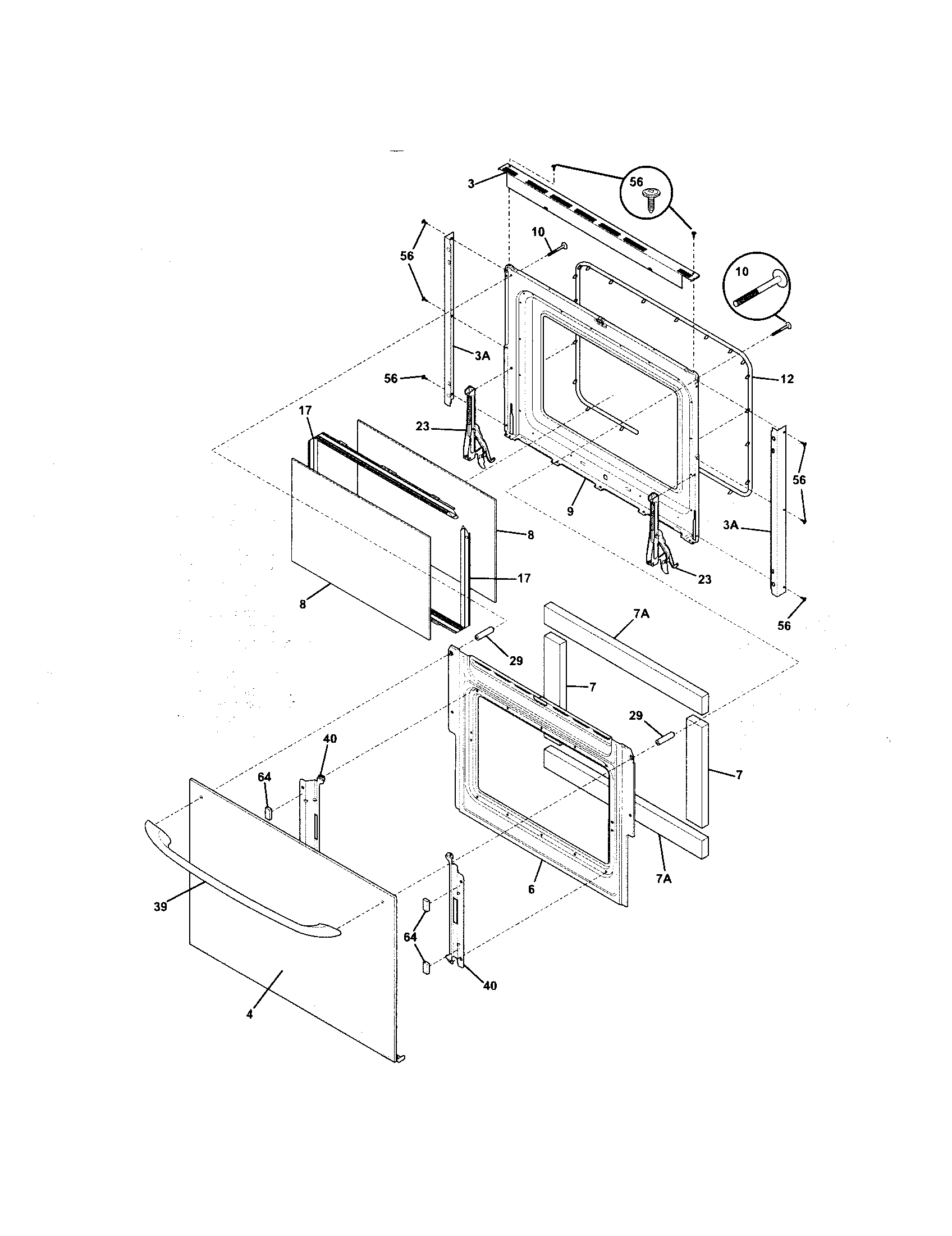 Frigidaire FGS365EQB door diagram