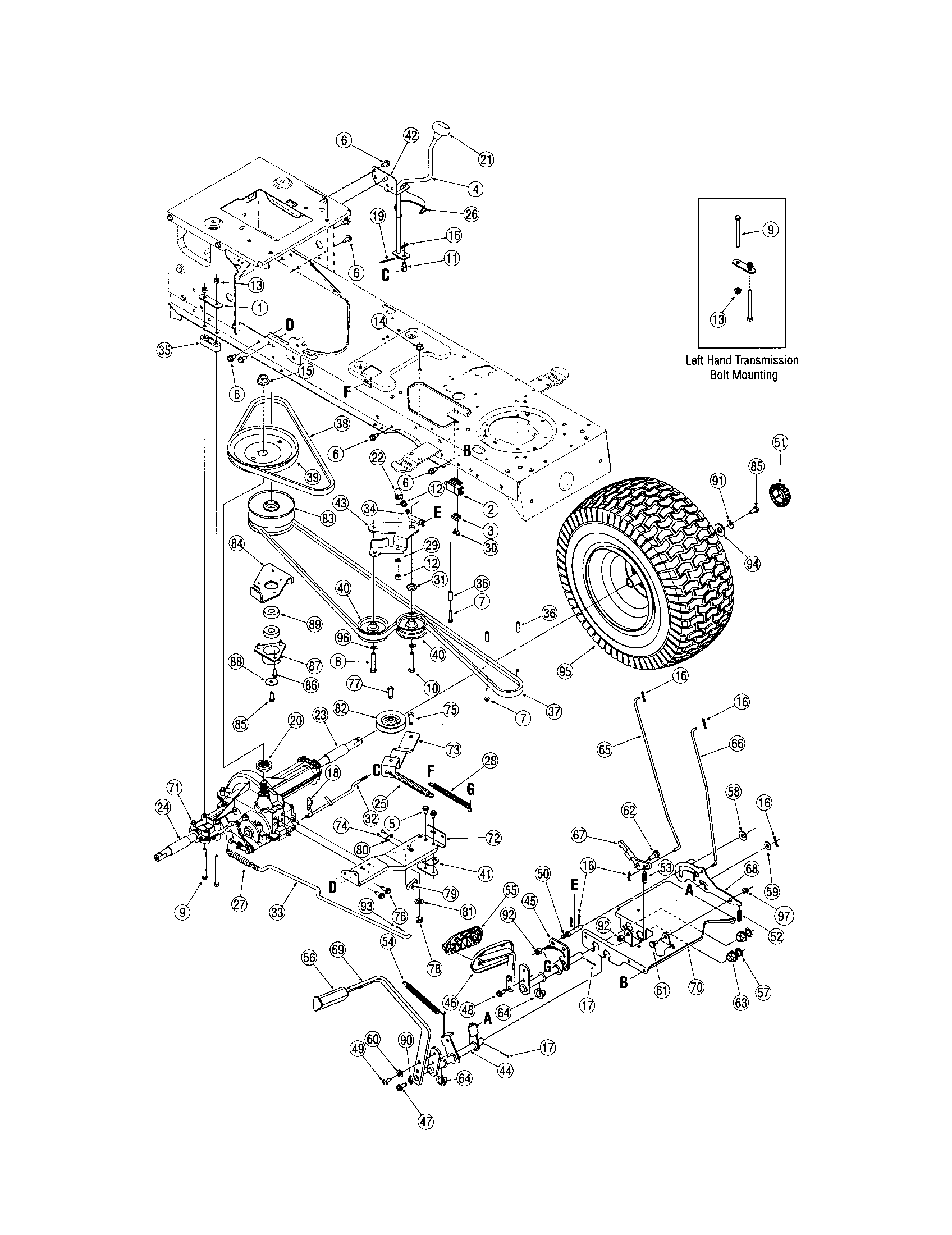 Troybilt 60TP transaxle diagram