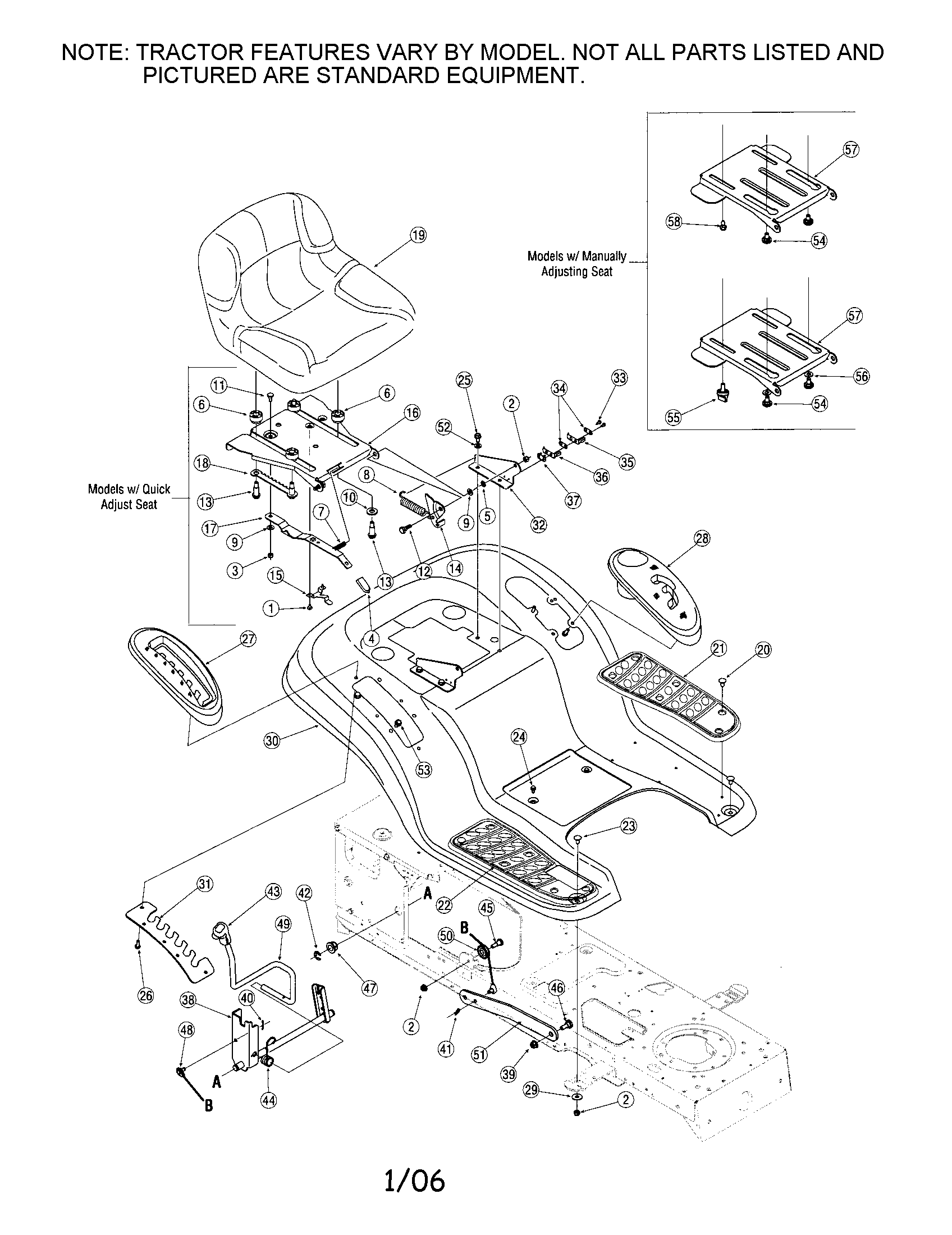 Troybilt 60TG fender/seat diagram