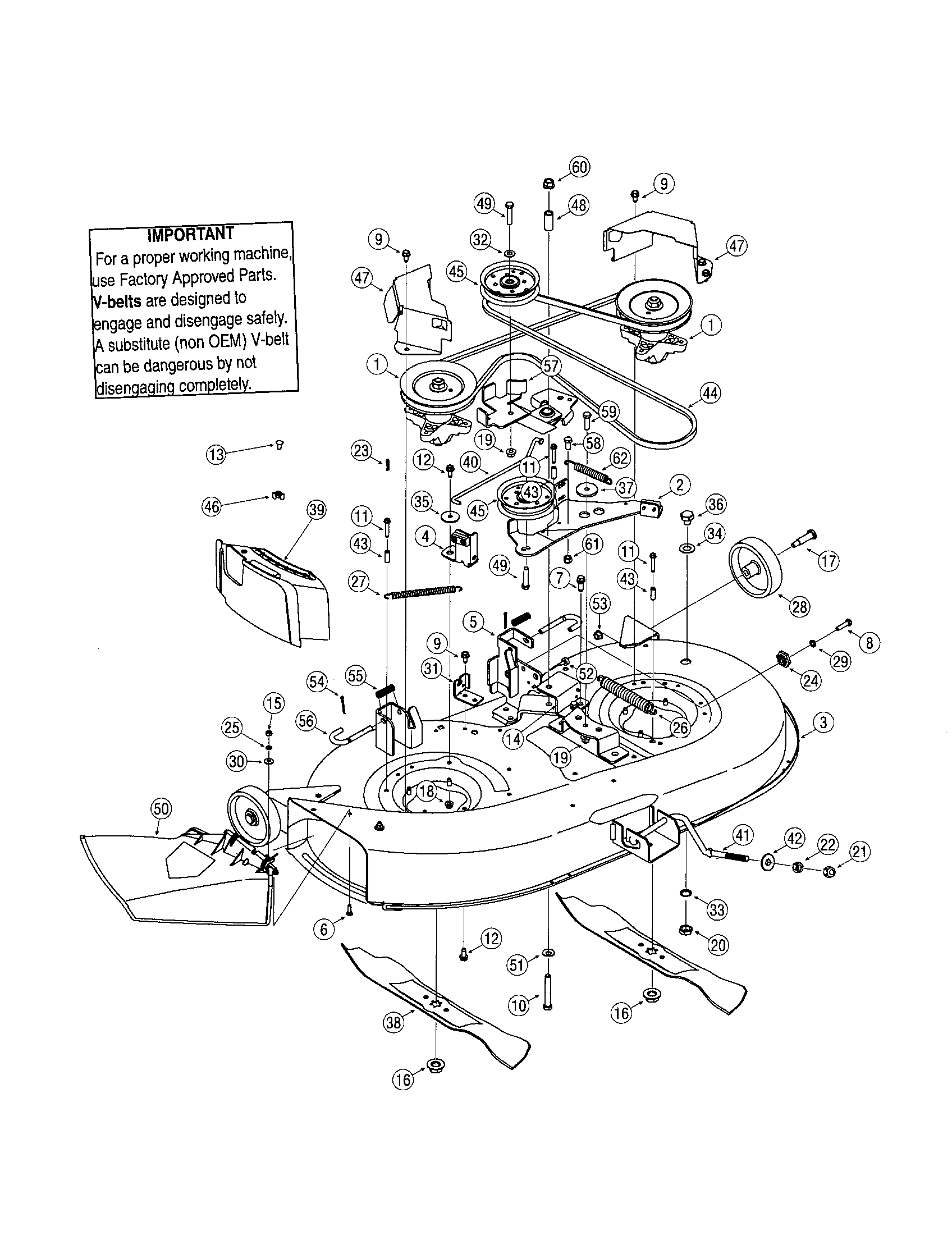 Troybilt 60TG 42" deck diagram