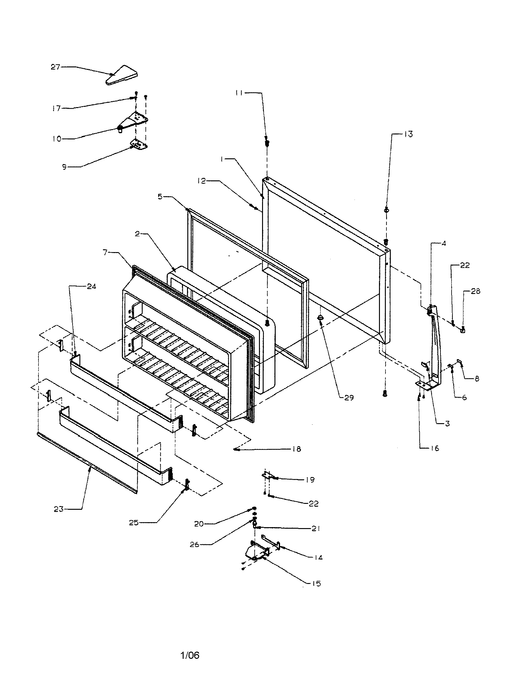 Amana TA18R3-P1181705WW freezer door diagram