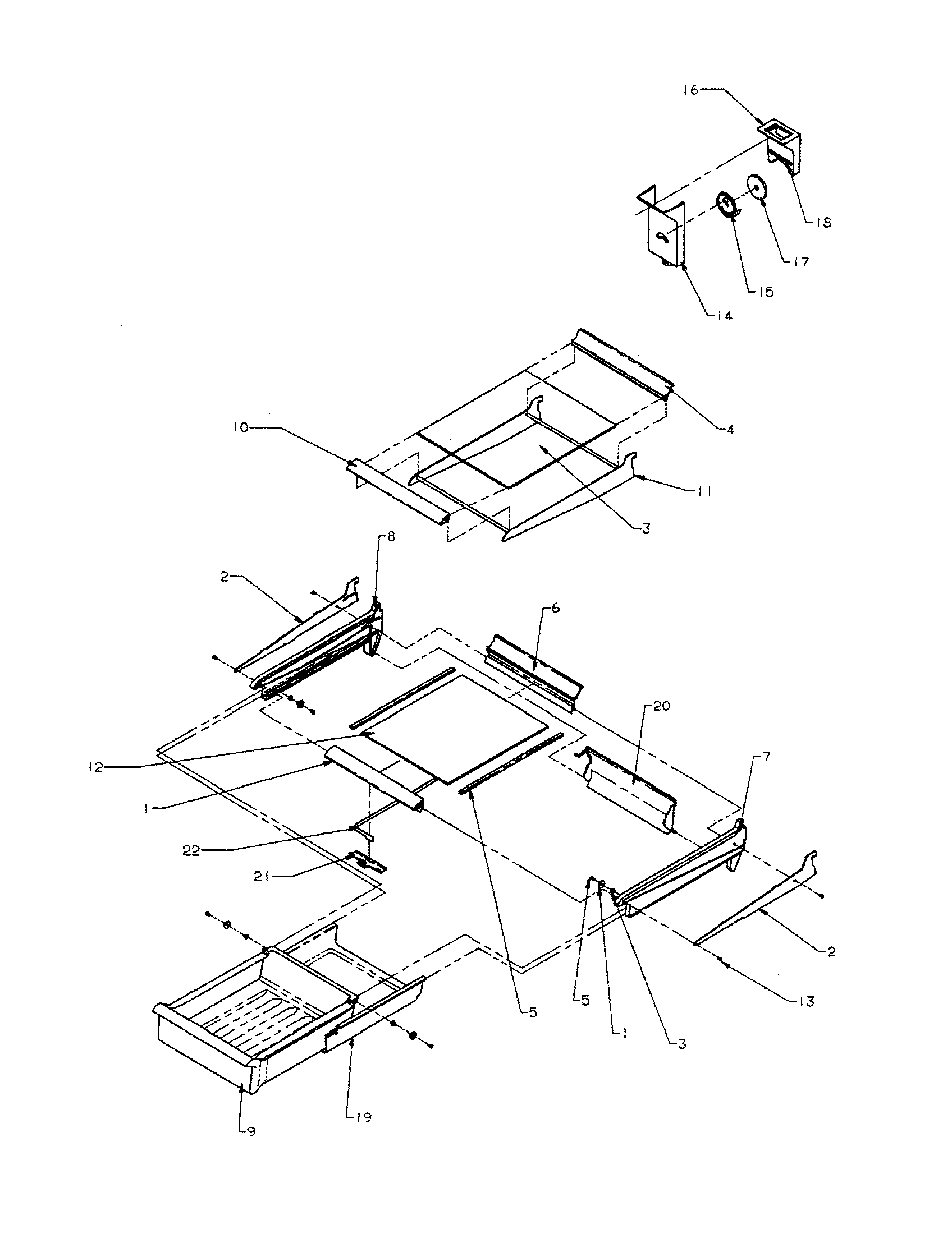 Amana TA18R3-P1181705WW cabinet shelving diagram