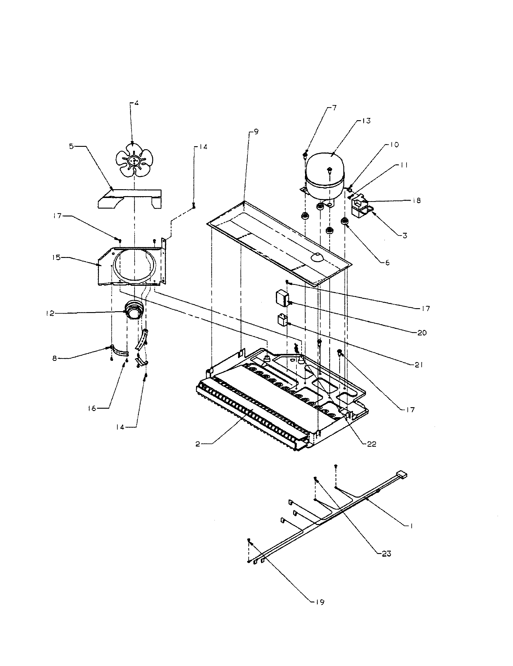 Amana TA18R3-P1181705WW compressor compartment diagram