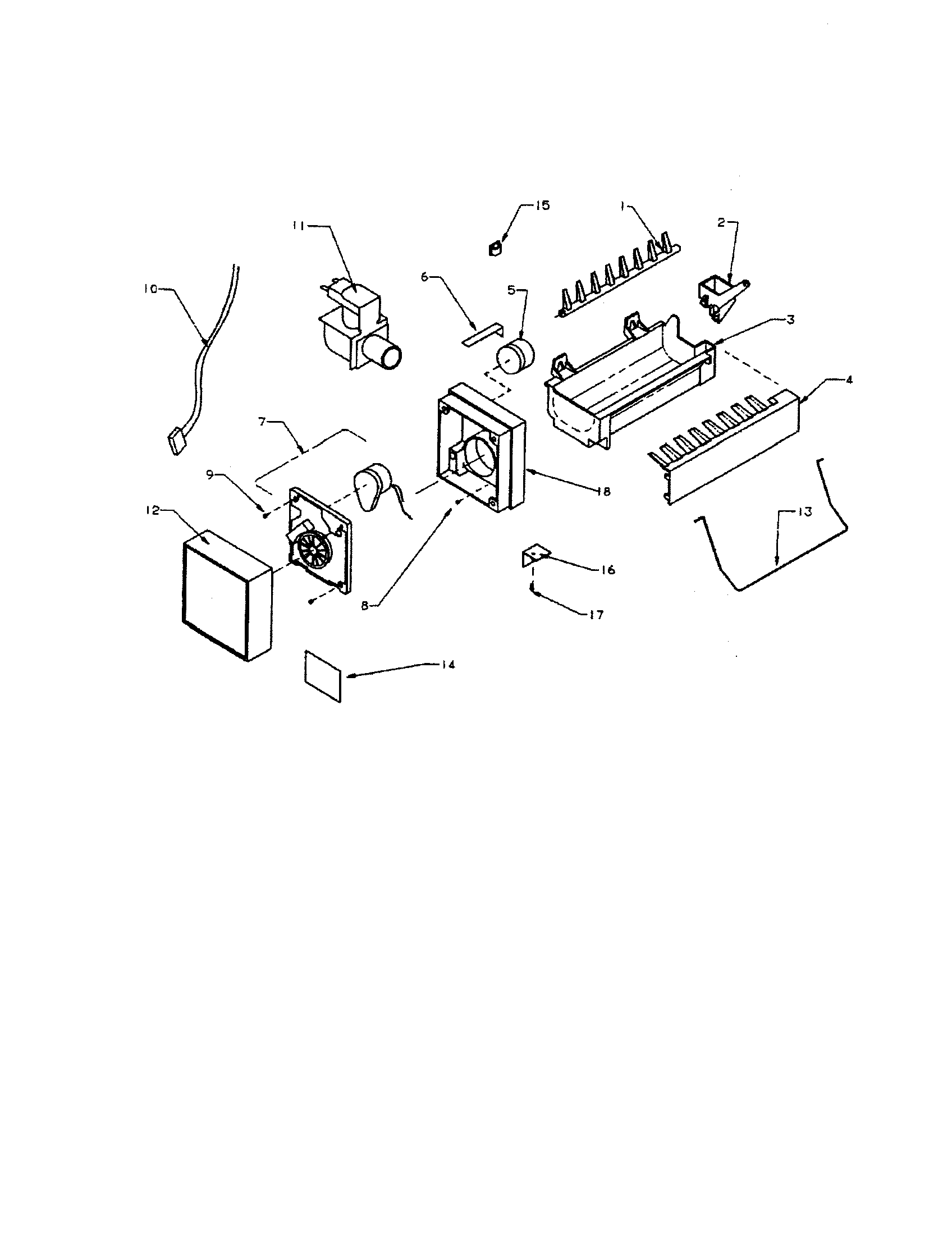 Amana TA18R3-P1181705WW compact ice maker assy. #d7824702 diagram