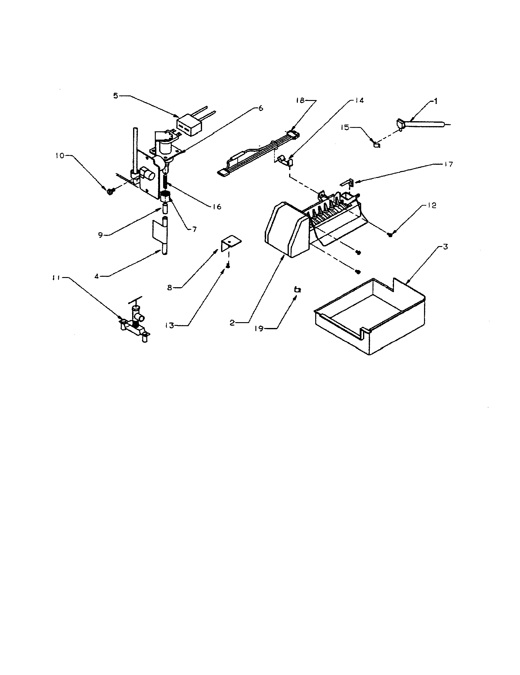 Amana TA18R3-P1181705WW add-on ice maker diagram