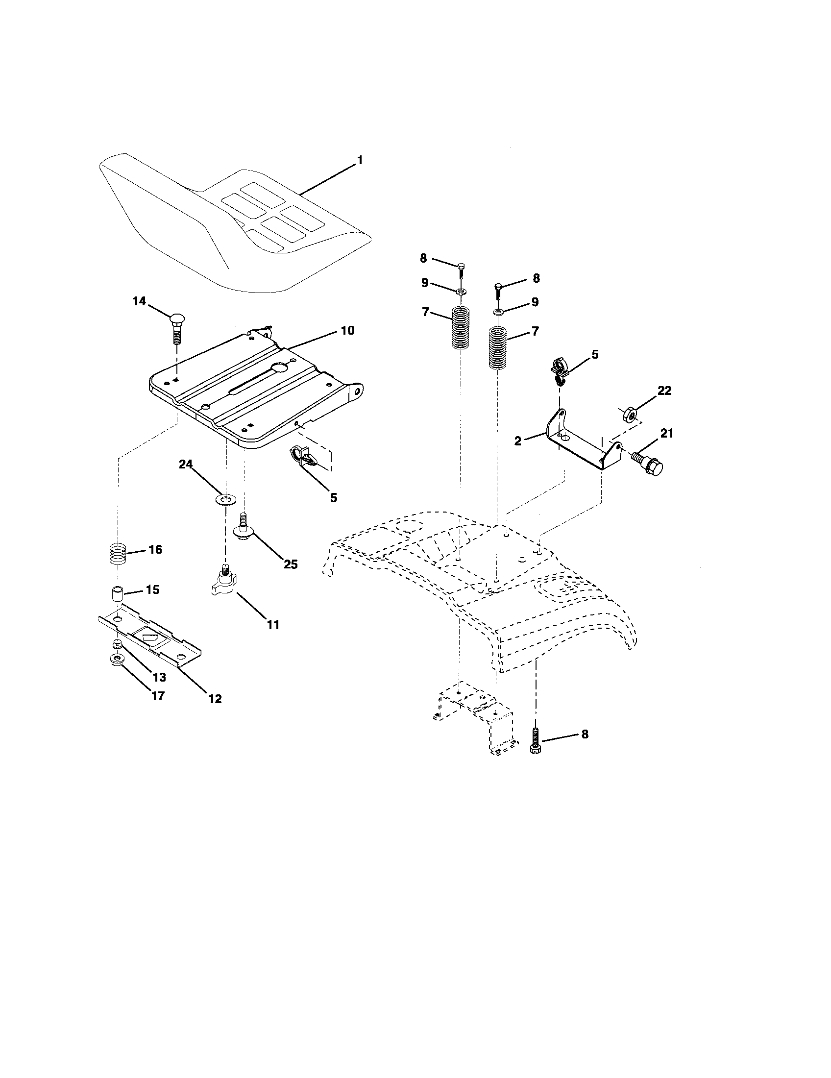 Craftsman 917274290 seat assembly diagram
