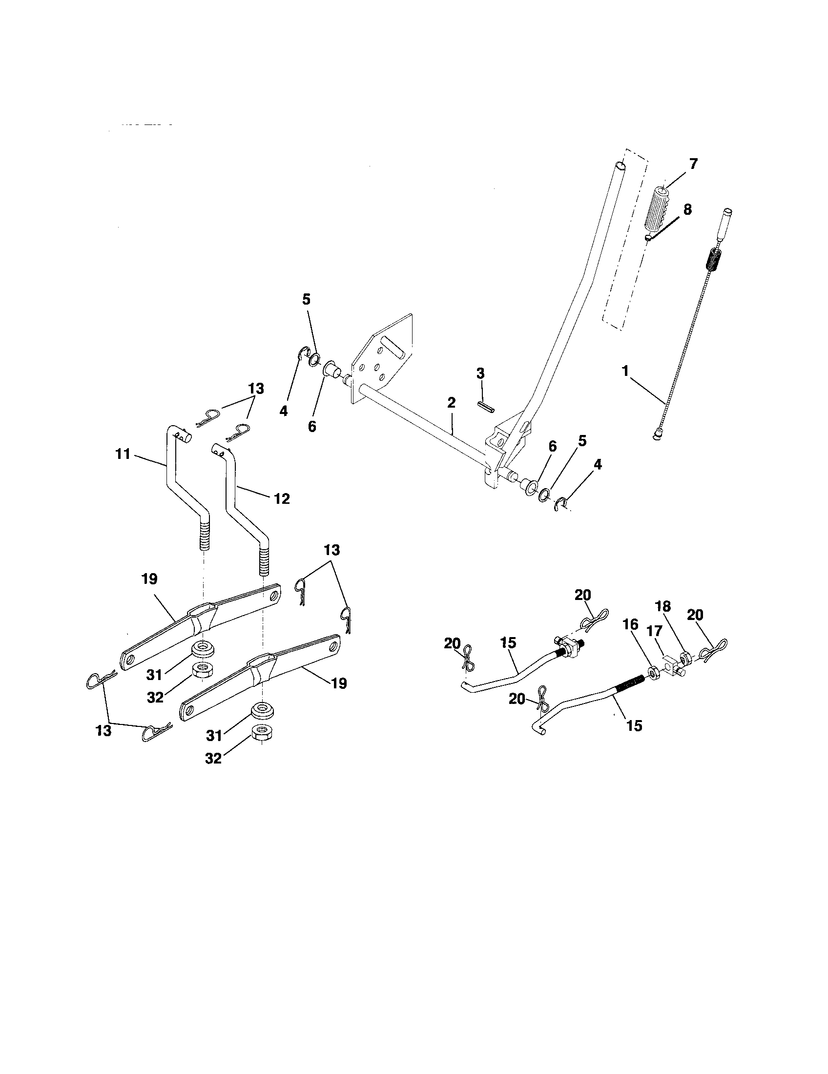 Craftsman 917274290 mower lift diagram