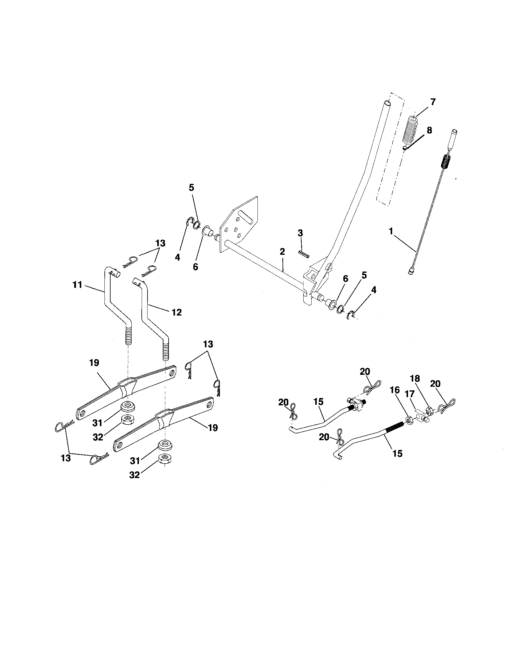 Craftsman 917274380 mower lift diagram