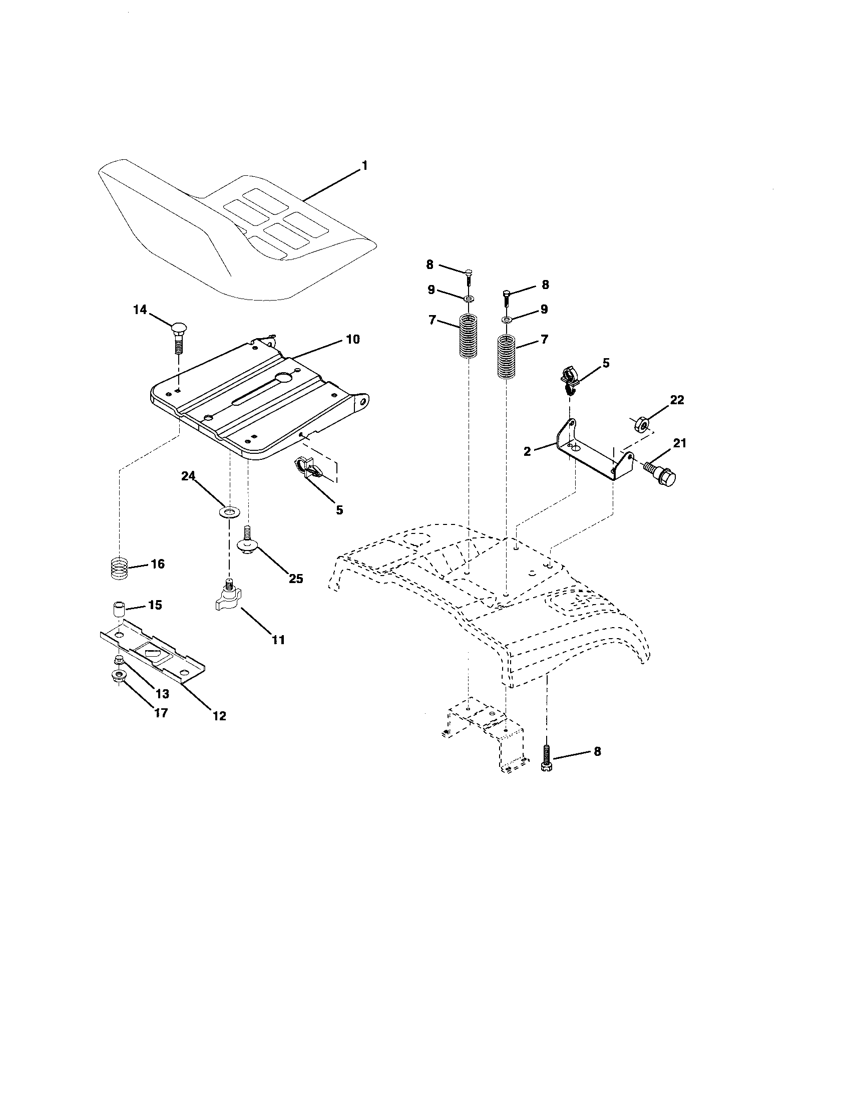 Craftsman 917274381 seat assembly diagram