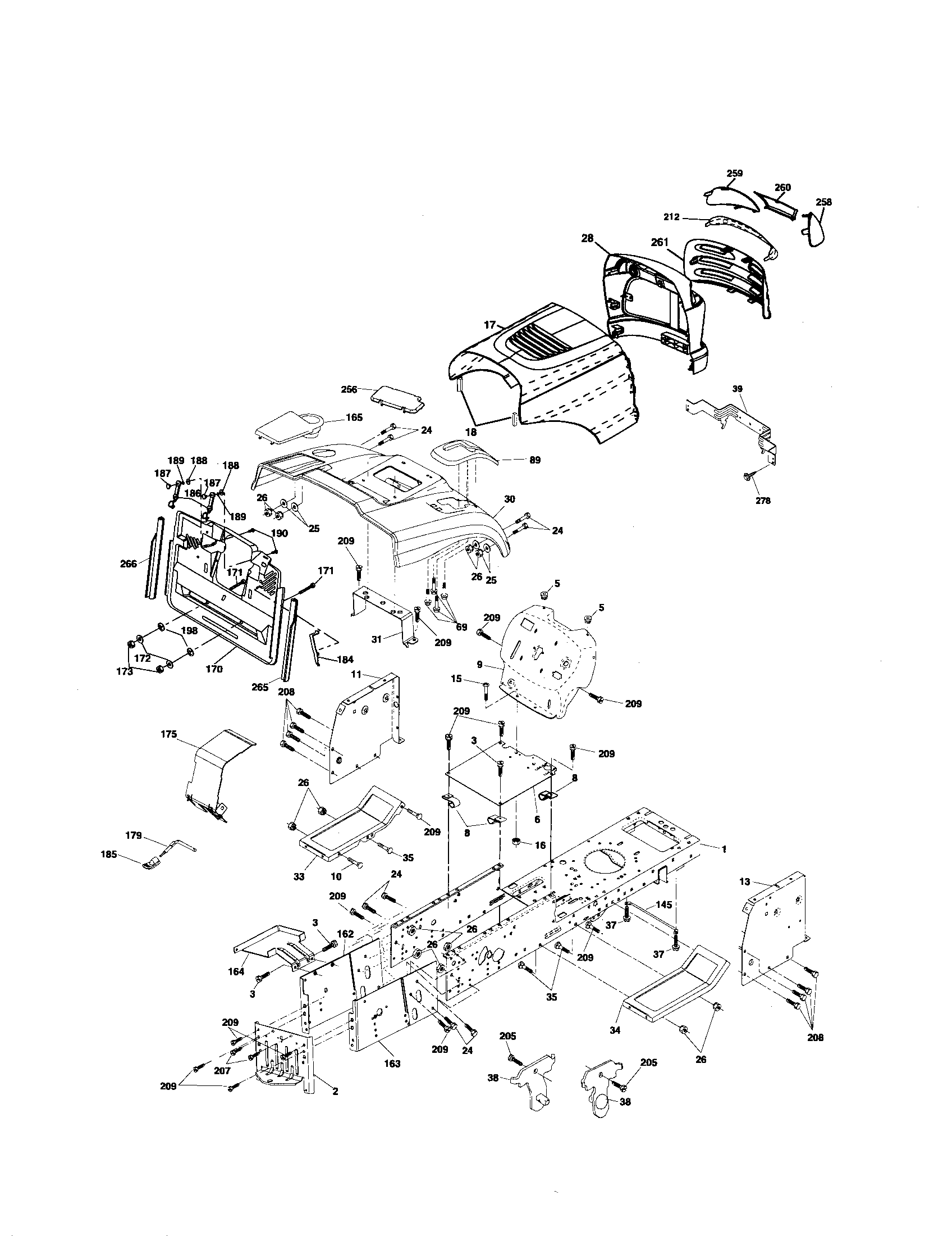 Craftsman 917274460 chassis and enclosures diagram