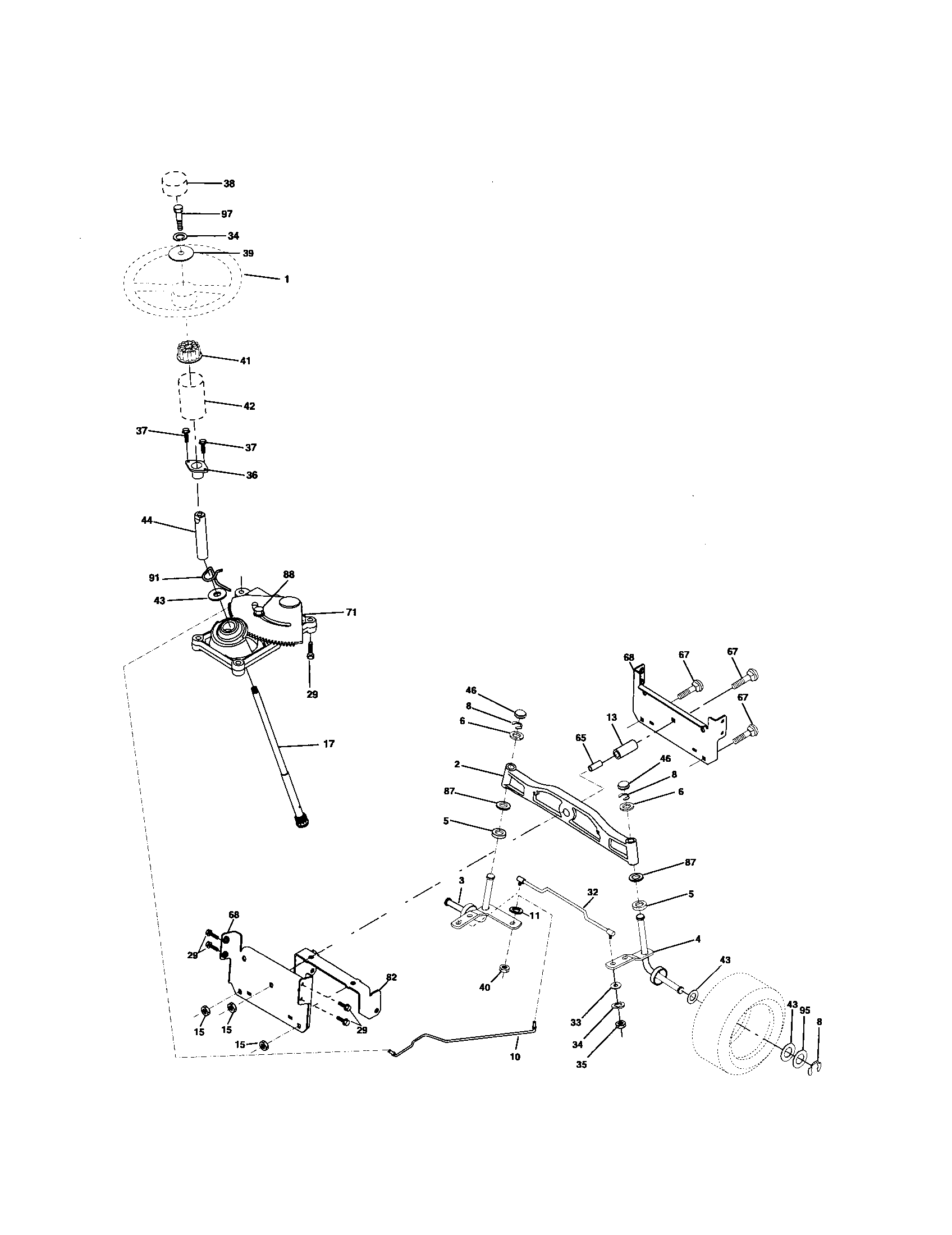 Craftsman 917274460 steering assembly diagram