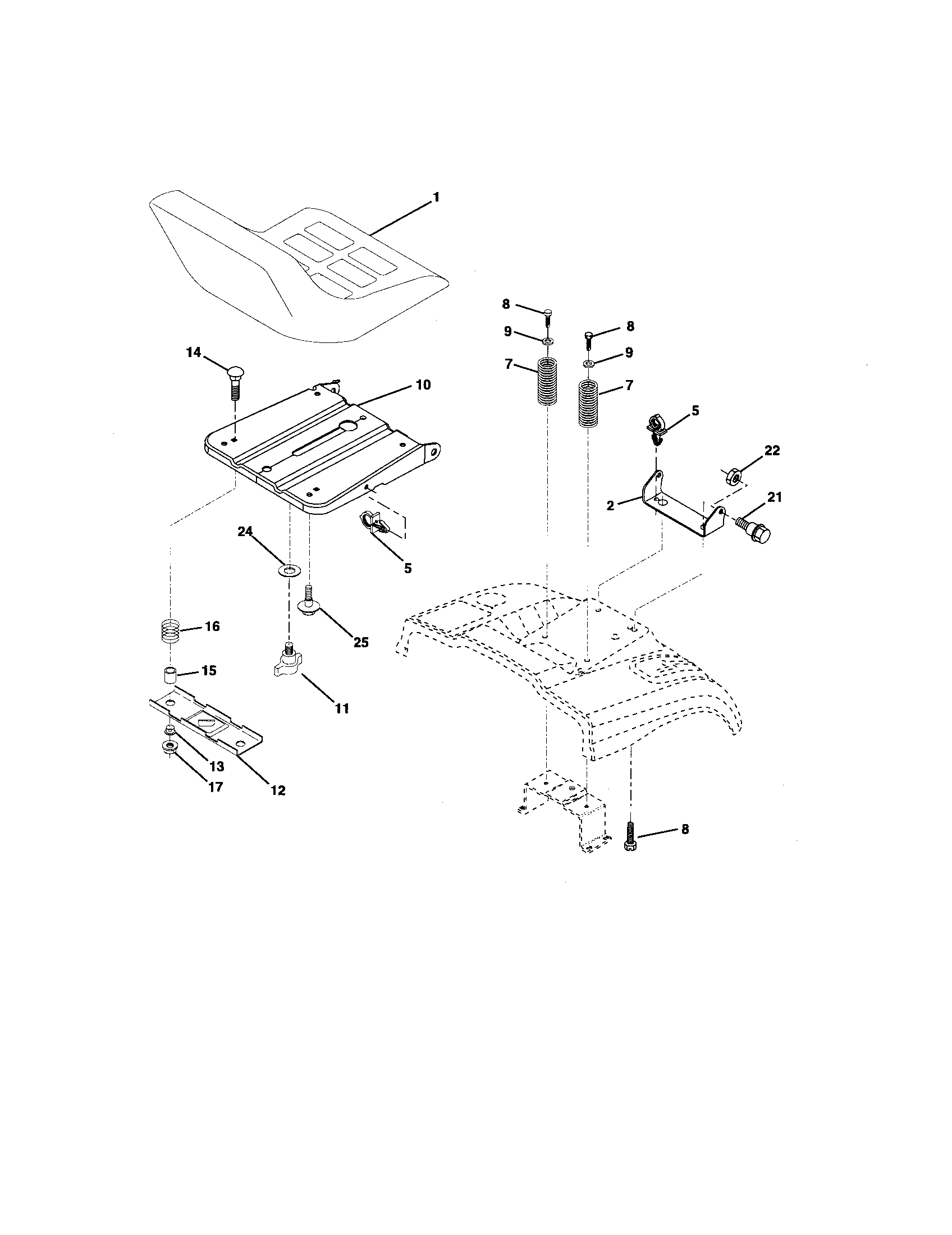 Craftsman 917274460 seat assembly diagram