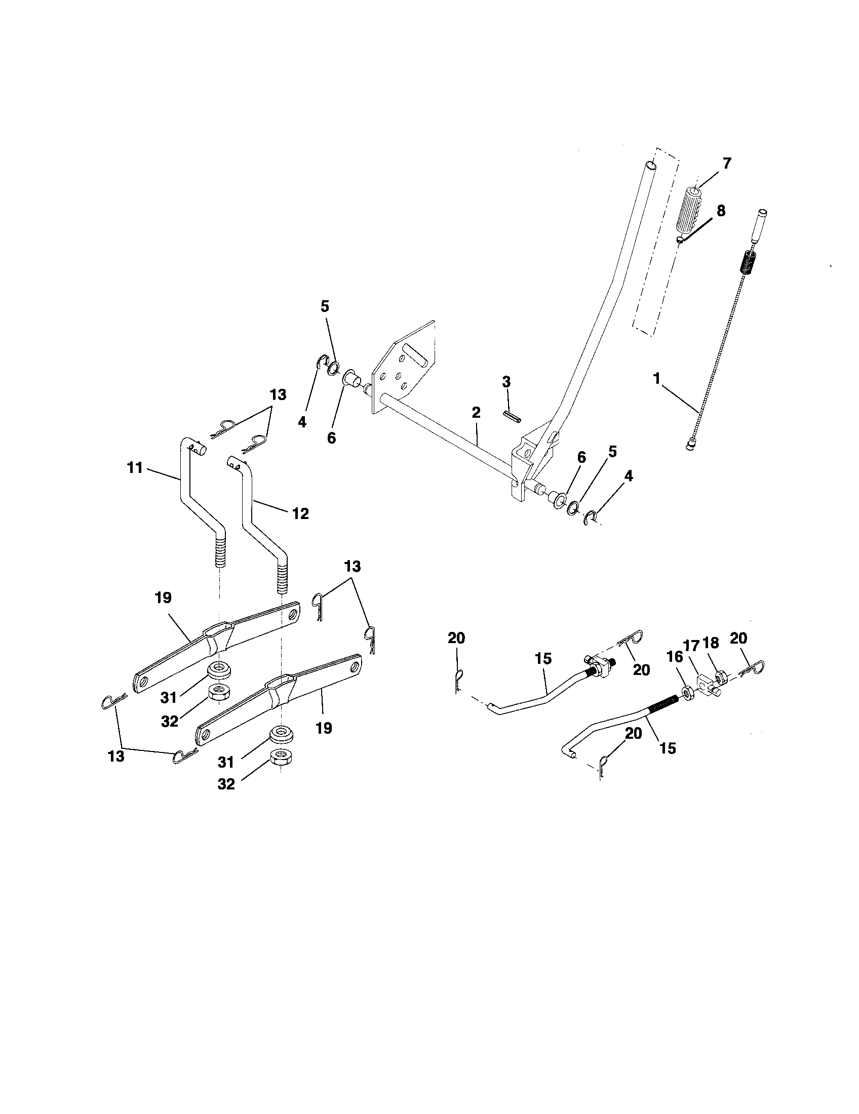 Craftsman 917274460 mower lift diagram