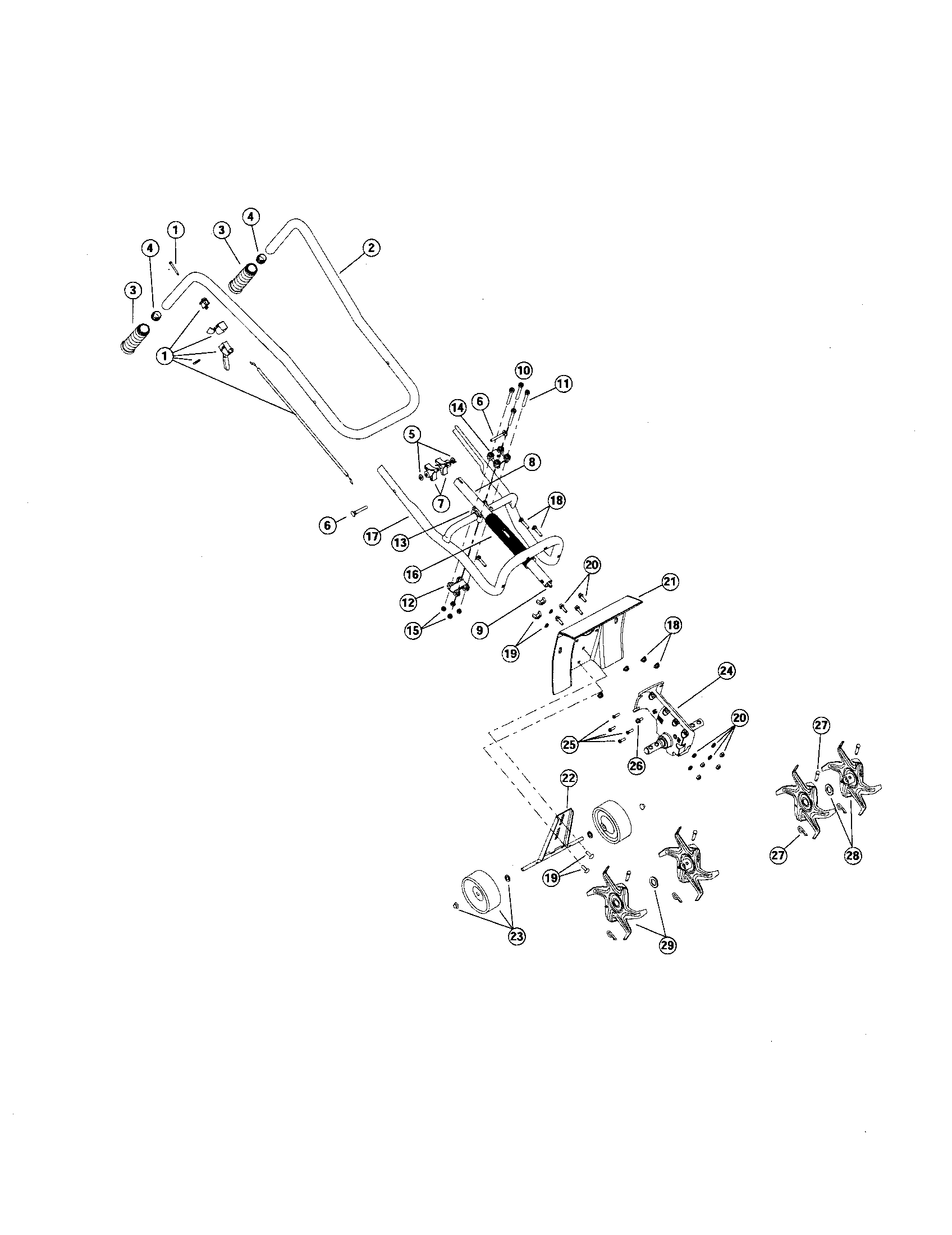 Bolens BL410 boom and trimmer diagram