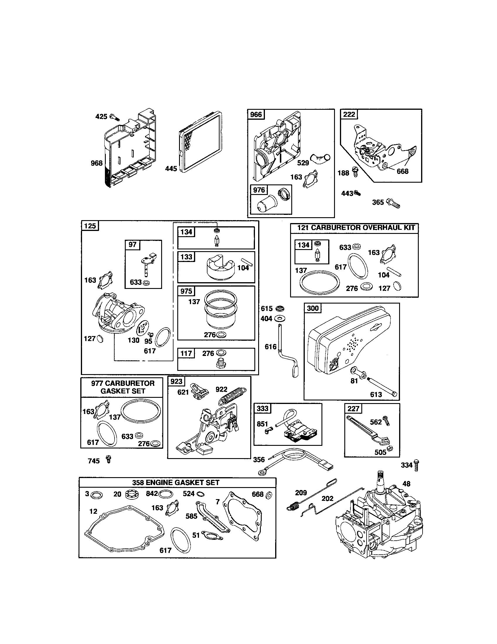 Craftsman 917376162 carburetor / short block diagram