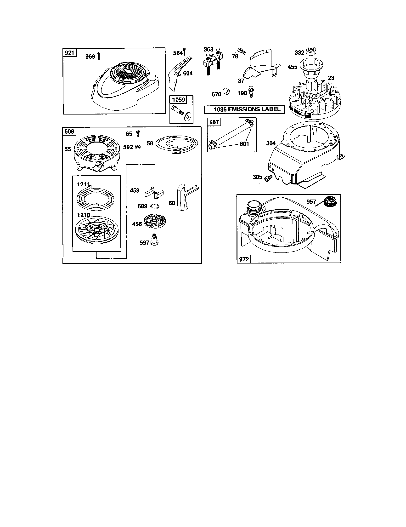 Craftsman 917370715 blower-housing / rewind starter diagram