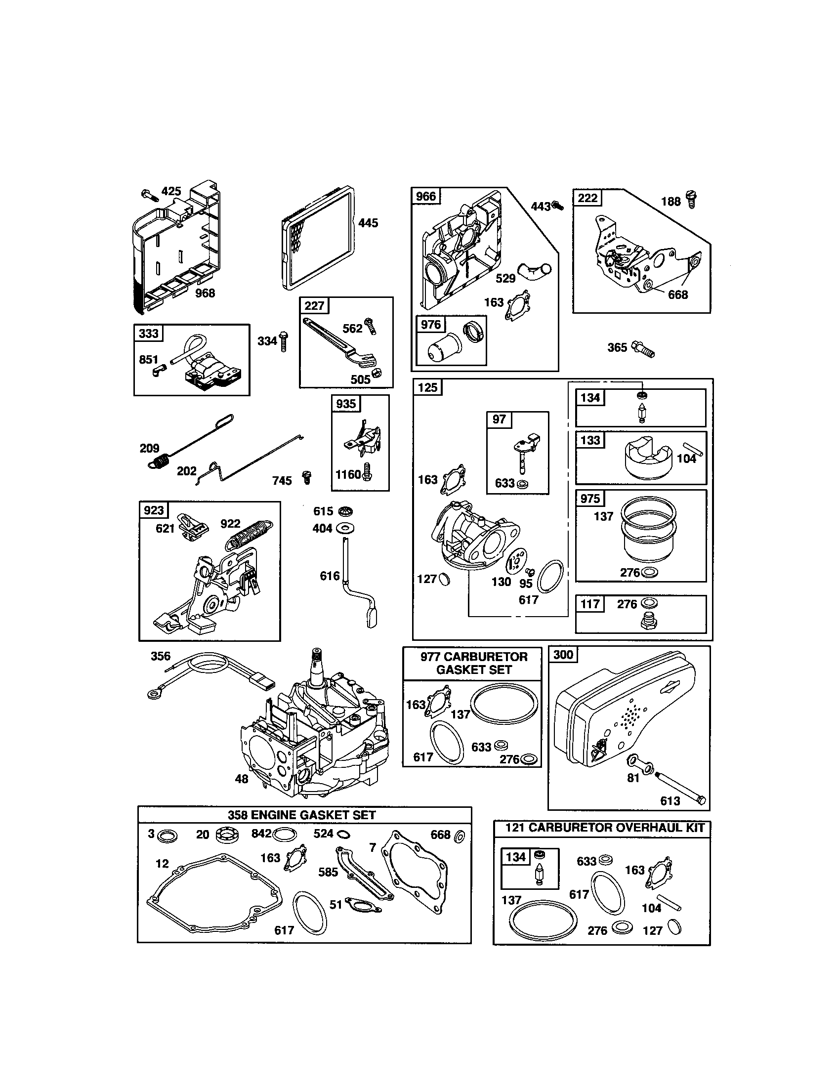 Craftsman 917370733 carburetor / short block diagram