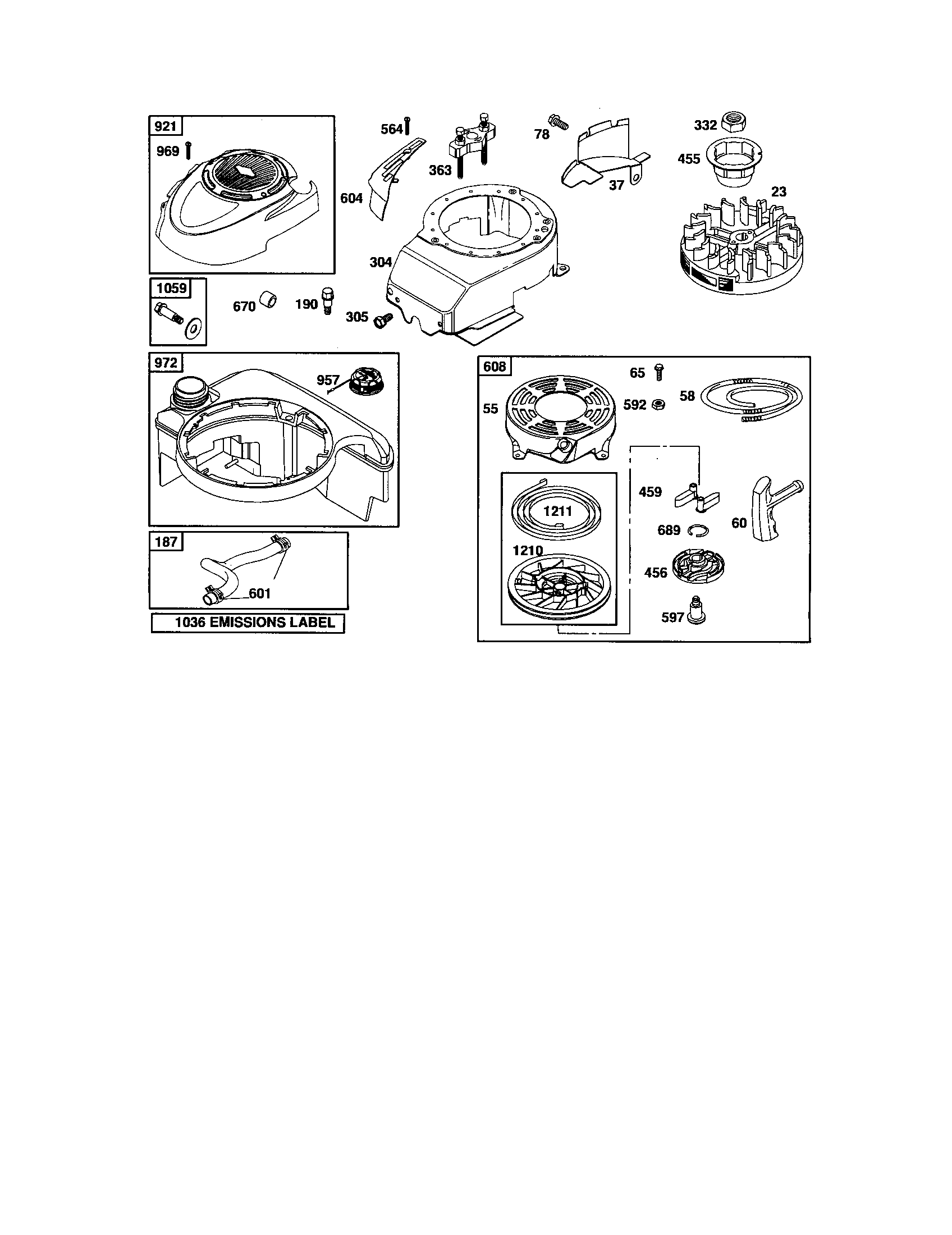 Craftsman 917370733 blower housing/rewind starter diagram