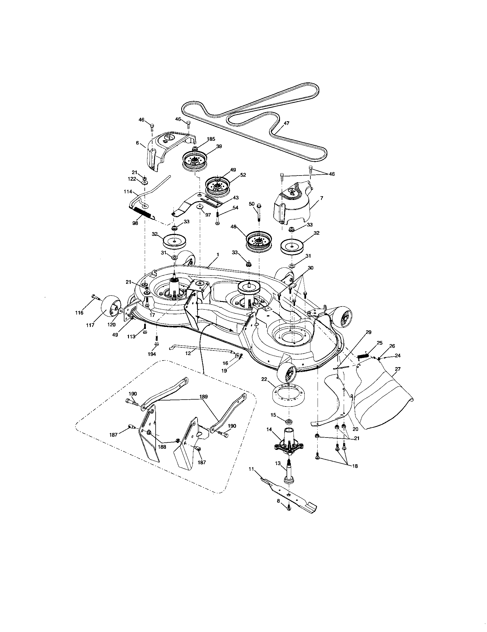 Craftsman 917276842 mower deck diagram