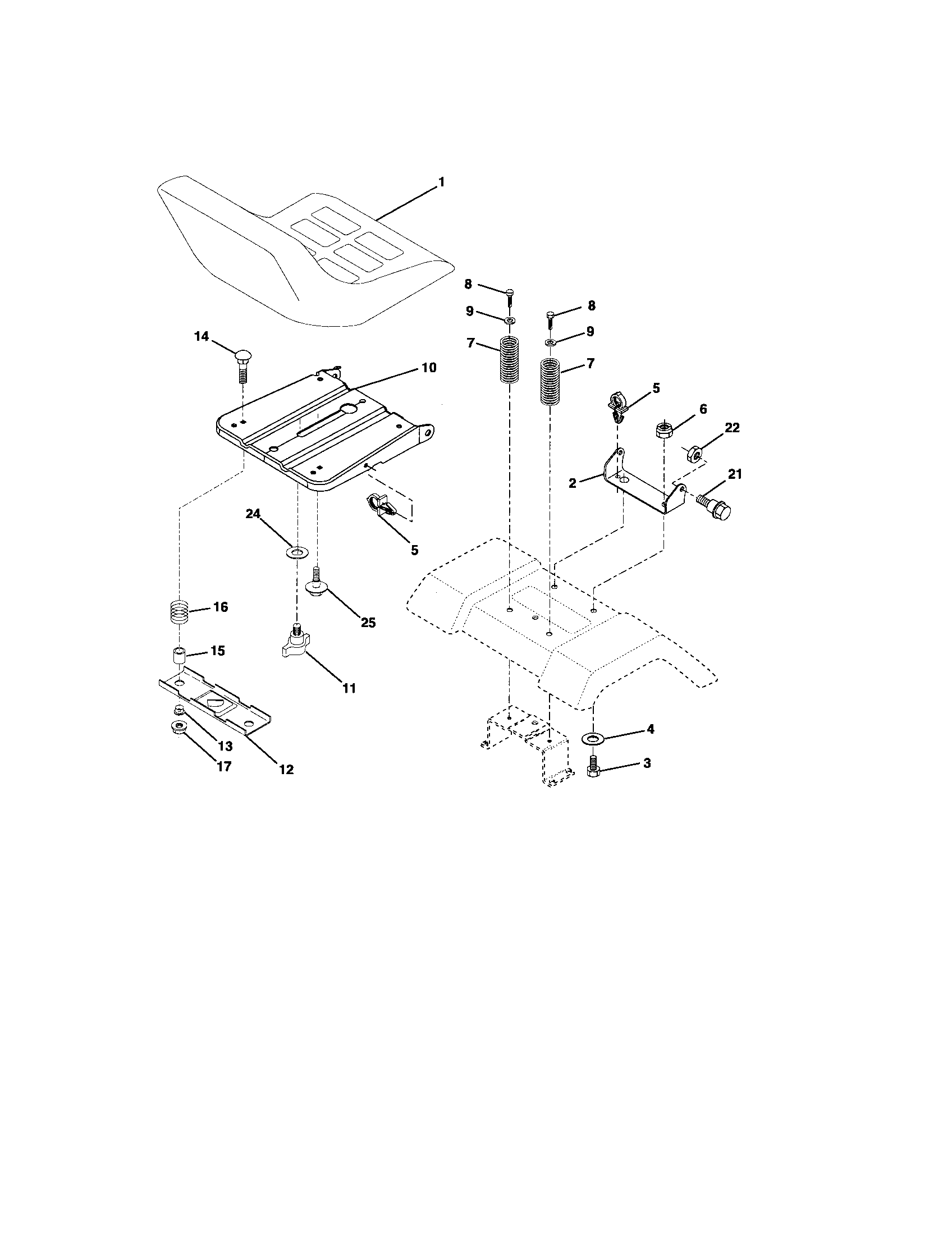 Craftsman 917275351 seat assembly diagram