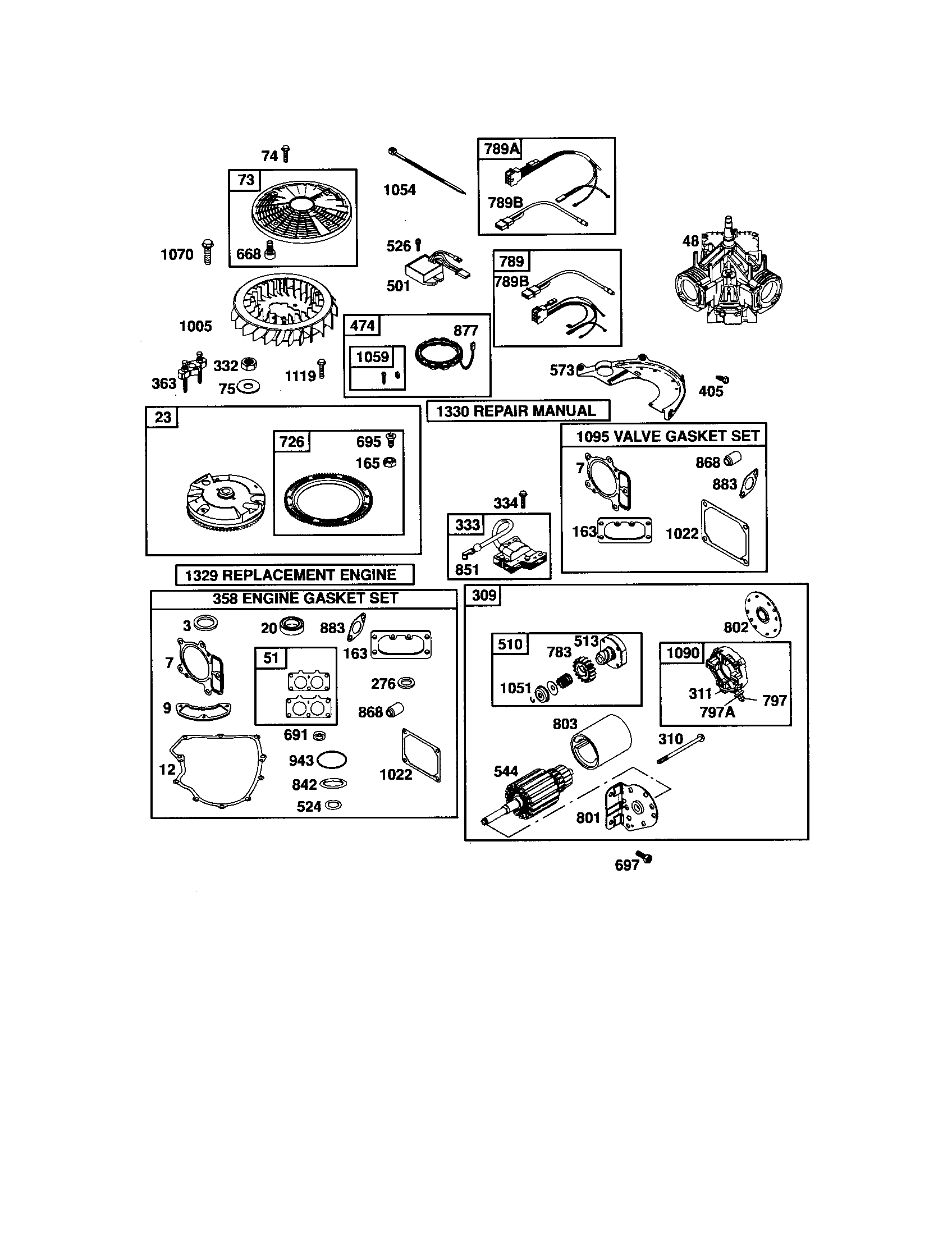 Craftsman 917276846 short block / motor-starter diagram
