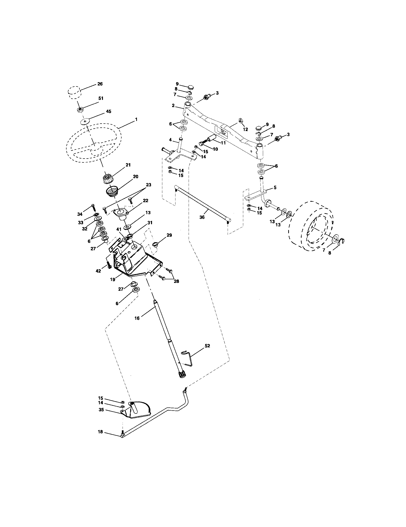 Craftsman 917276051 steering assembly diagram