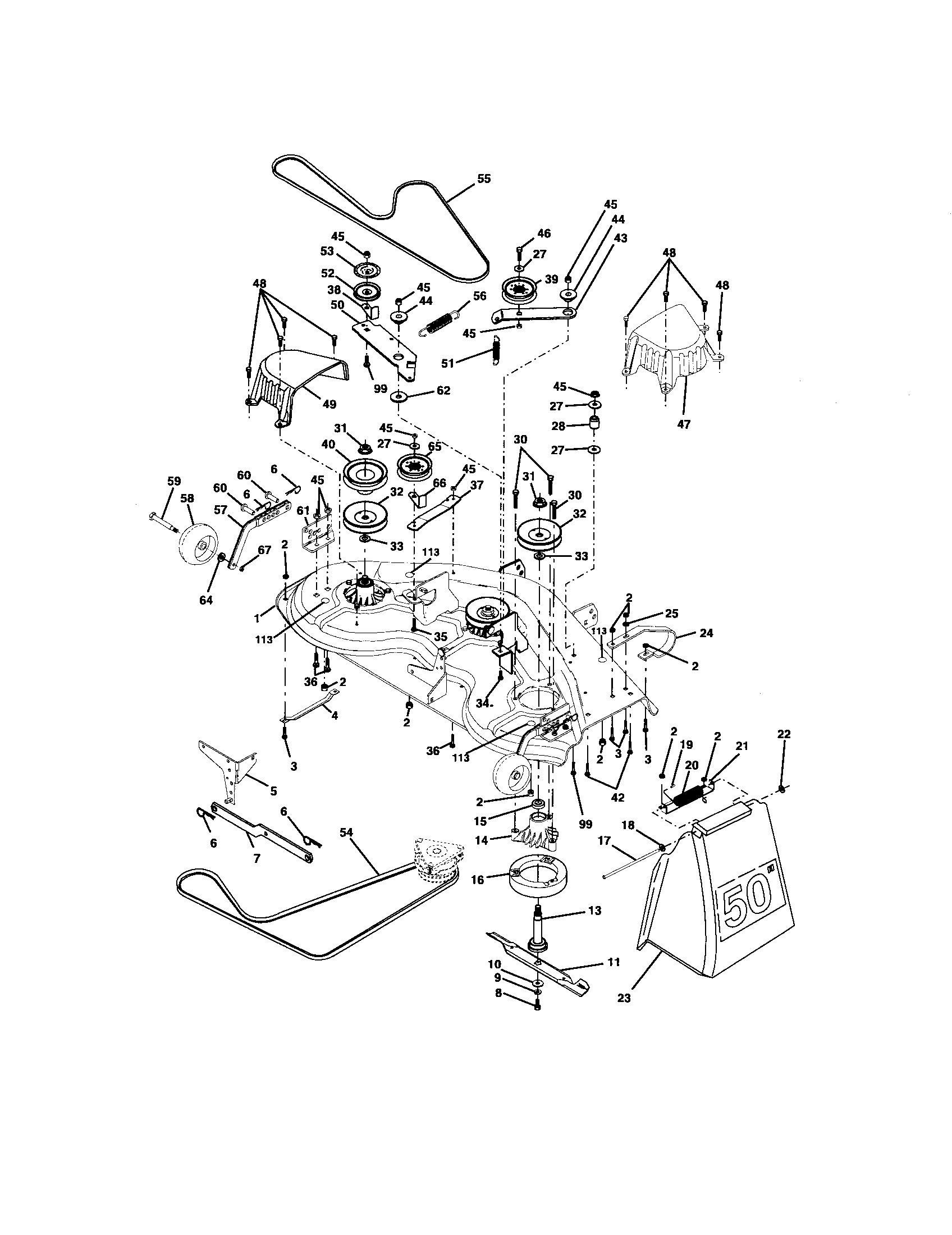 Craftsman 917276051 mower deck diagram