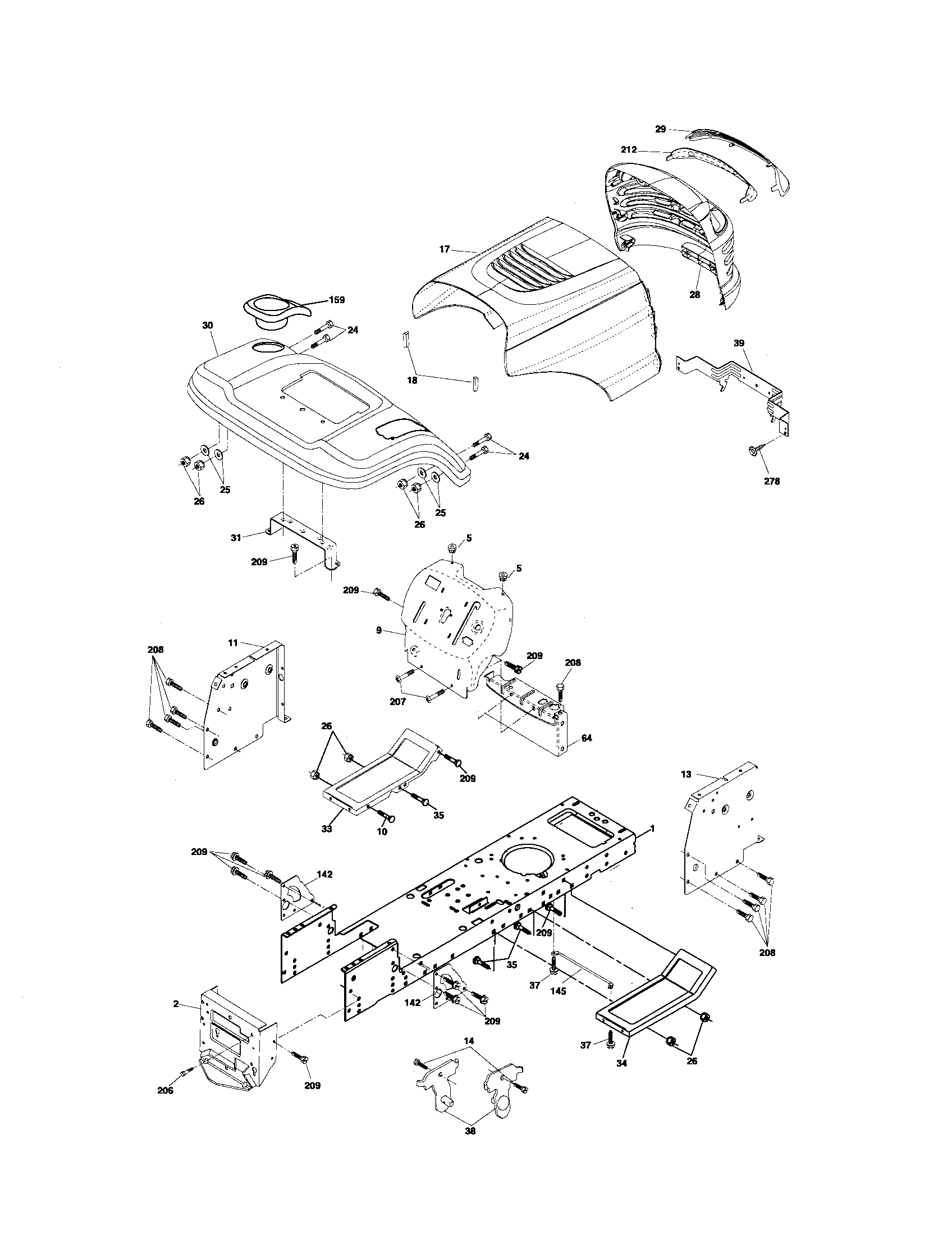 Craftsman 917276411 chassis and enclosures diagram