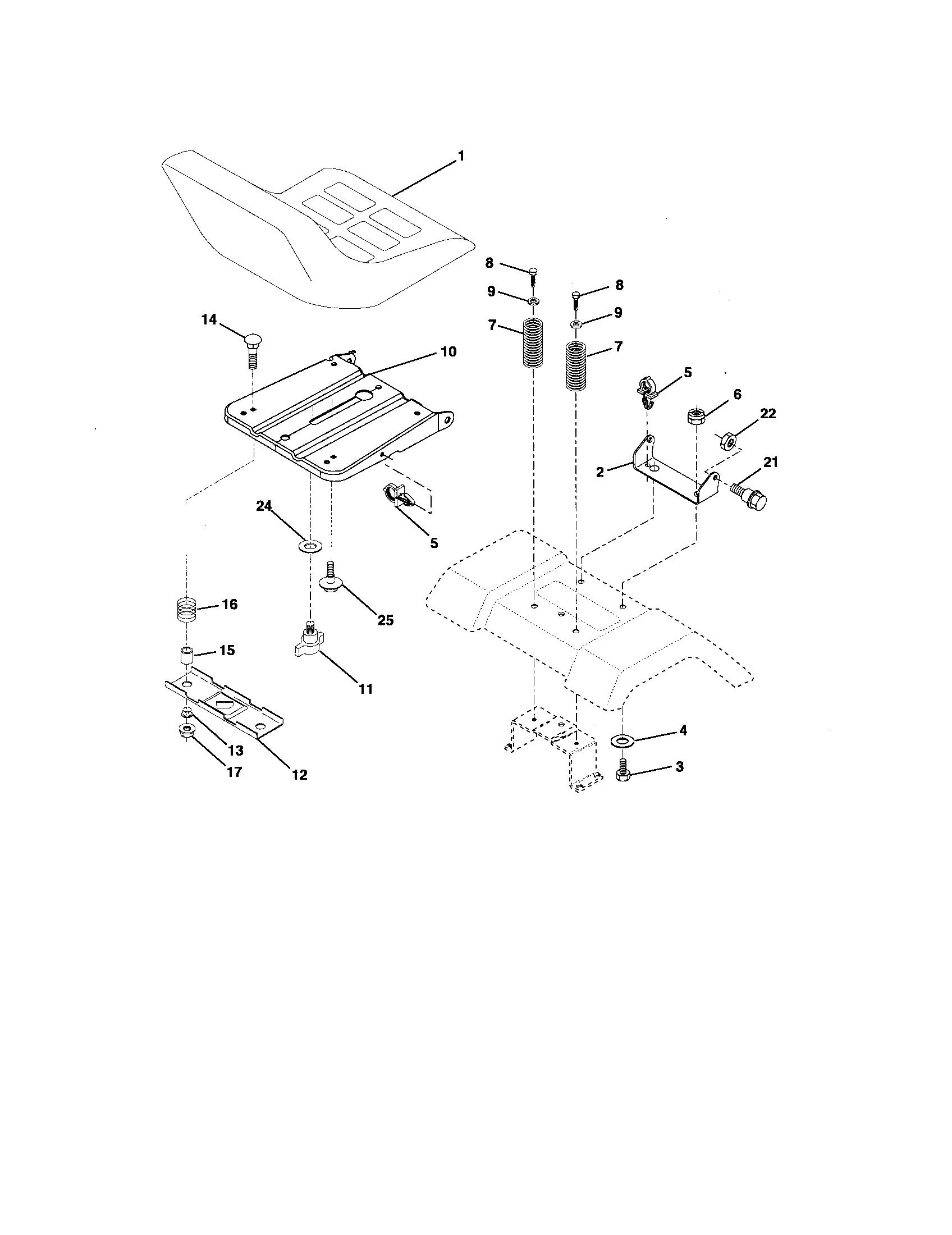 Craftsman 917276411 seat assembly diagram