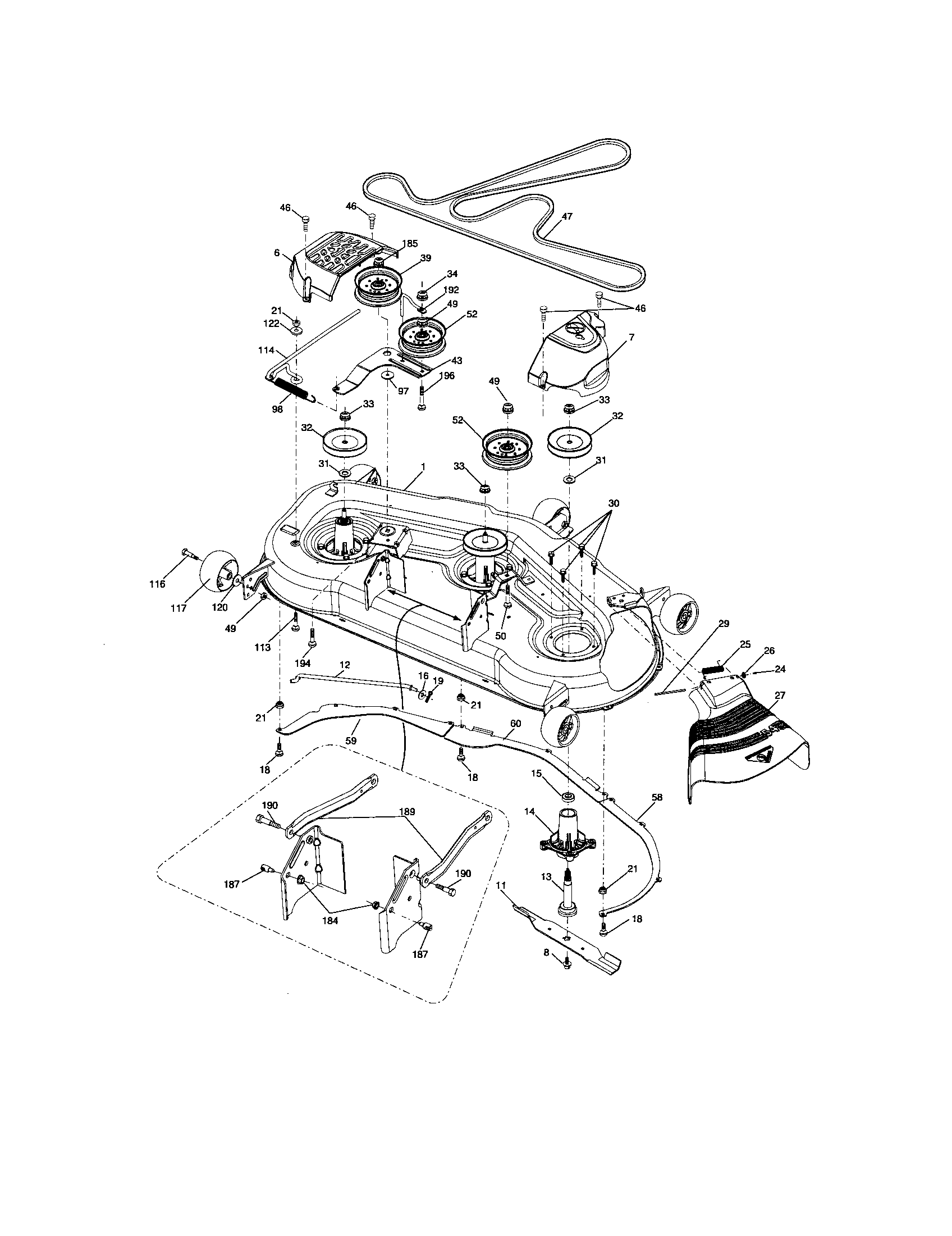 Craftsman 917276882 mower deck diagram