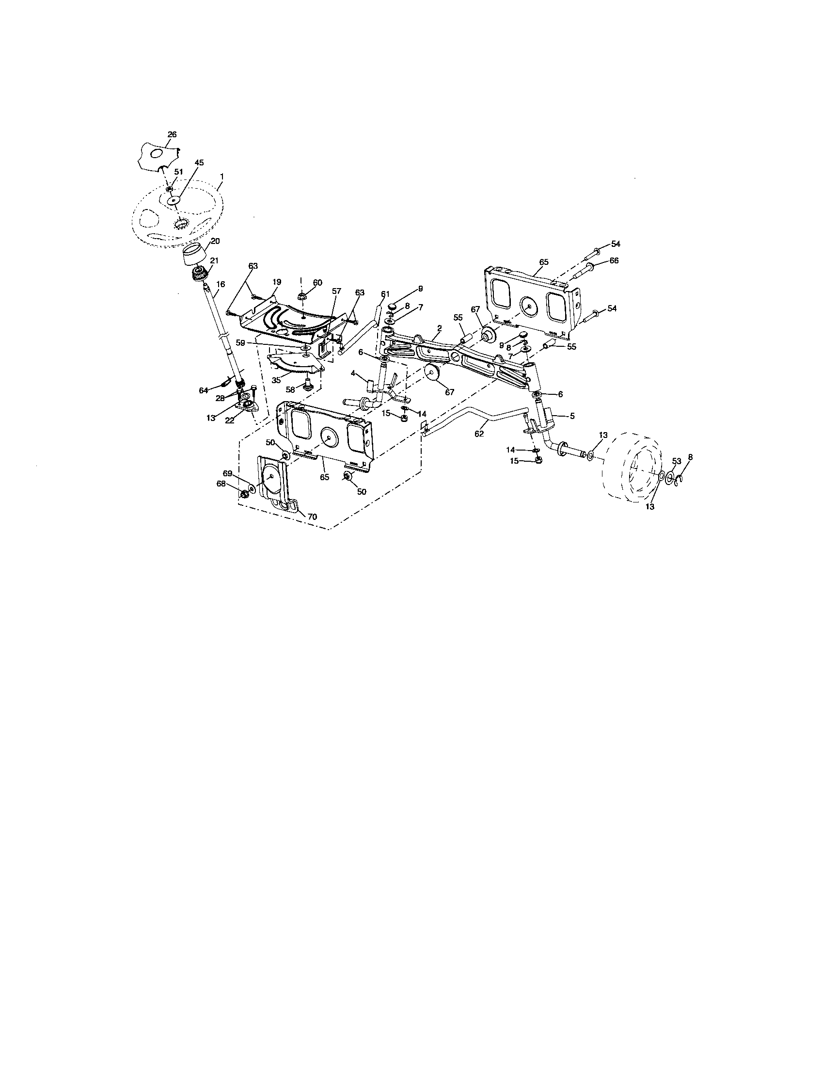 Craftsman 917276883 steering assembly diagram