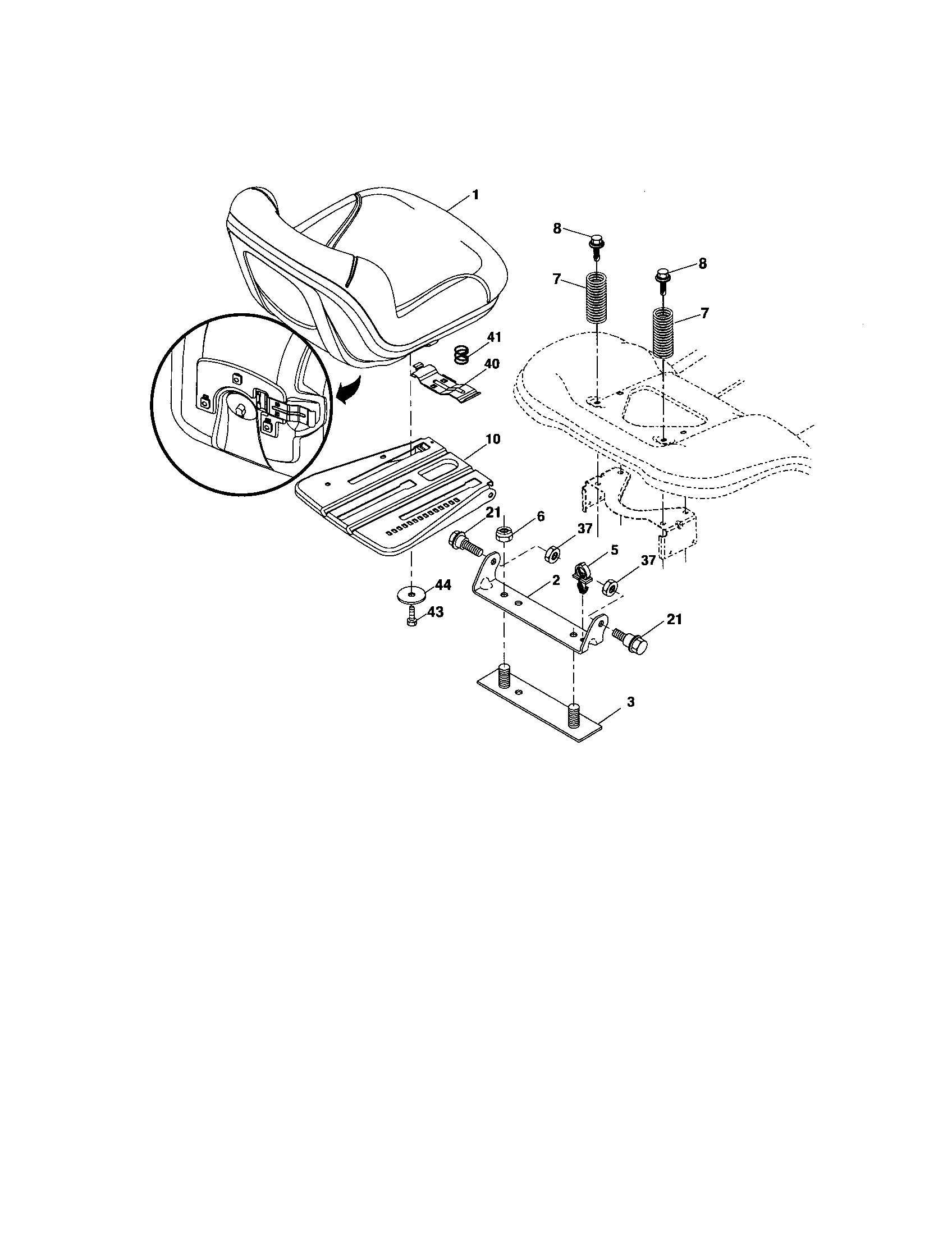Craftsman 917276920 seat assembly diagram